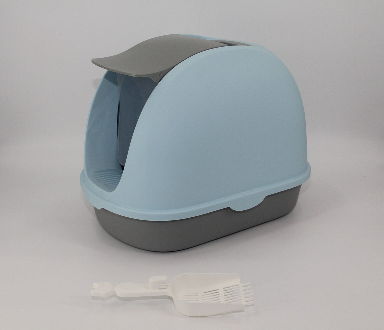 YES4PETS Portable Hooded Cat Toilet Litter Box Tray House with Handle and Scoop Blue-Pet Care > Cat Supplies-PEROZ Accessories