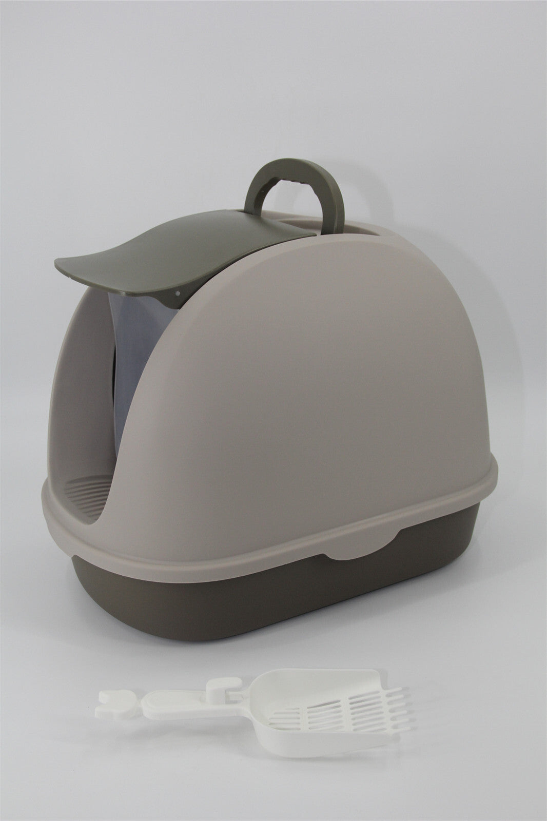 YES4PETS Cat Toilet Litter Box Portable Hooded Tray House with Scoop and Handle Brown-Pet Care > Cat Supplies-PEROZ Accessories