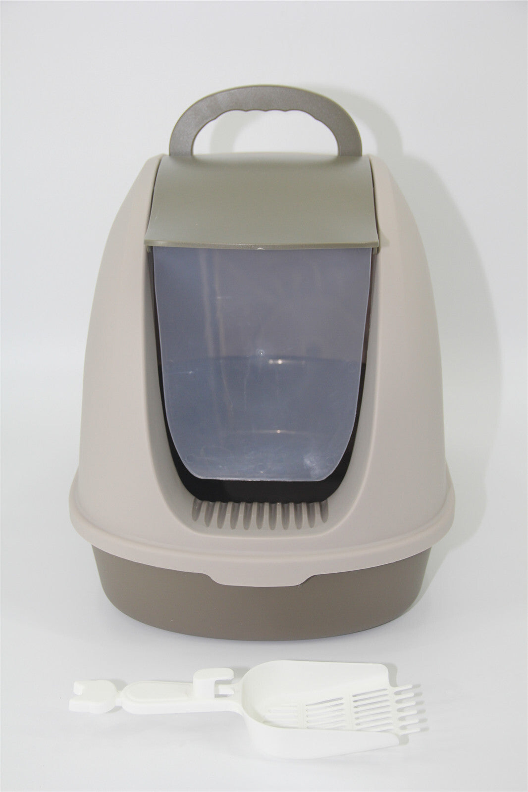 YES4PETS Cat Toilet Litter Box Portable Hooded Tray House with Scoop and Handle Brown-Pet Care > Cat Supplies-PEROZ Accessories