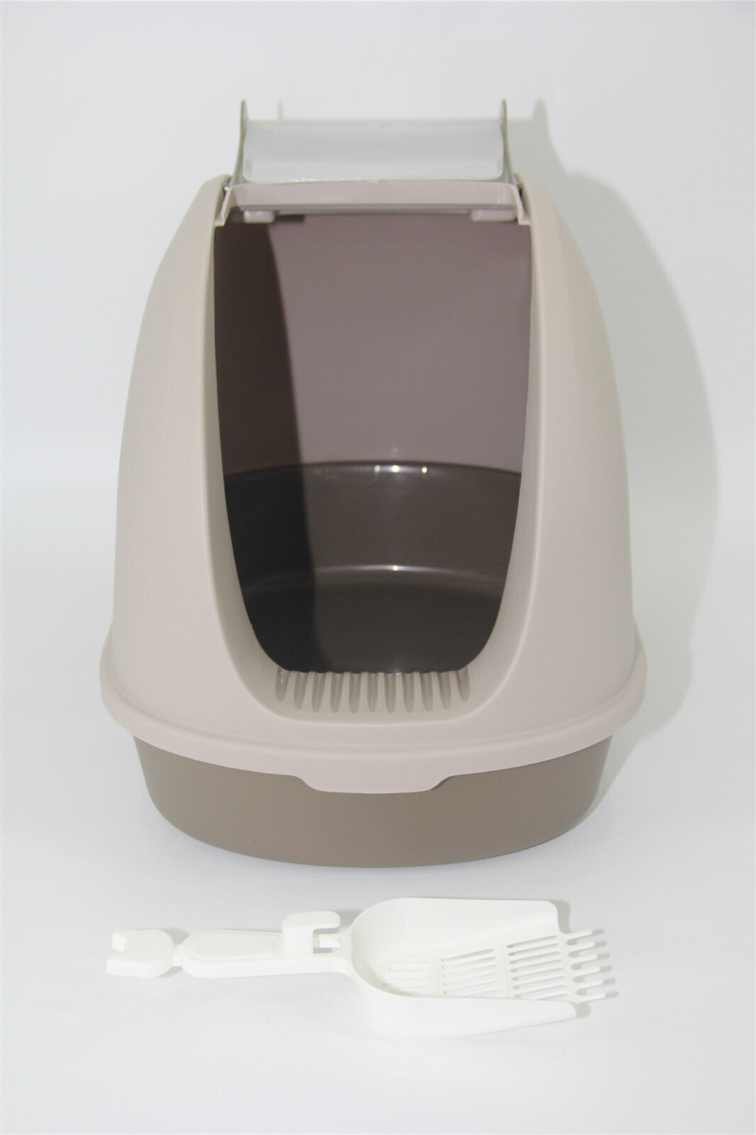 YES4PETS Cat Toilet Litter Box Portable Hooded Tray House with Scoop and Handle Brown-Pet Care > Cat Supplies-PEROZ Accessories