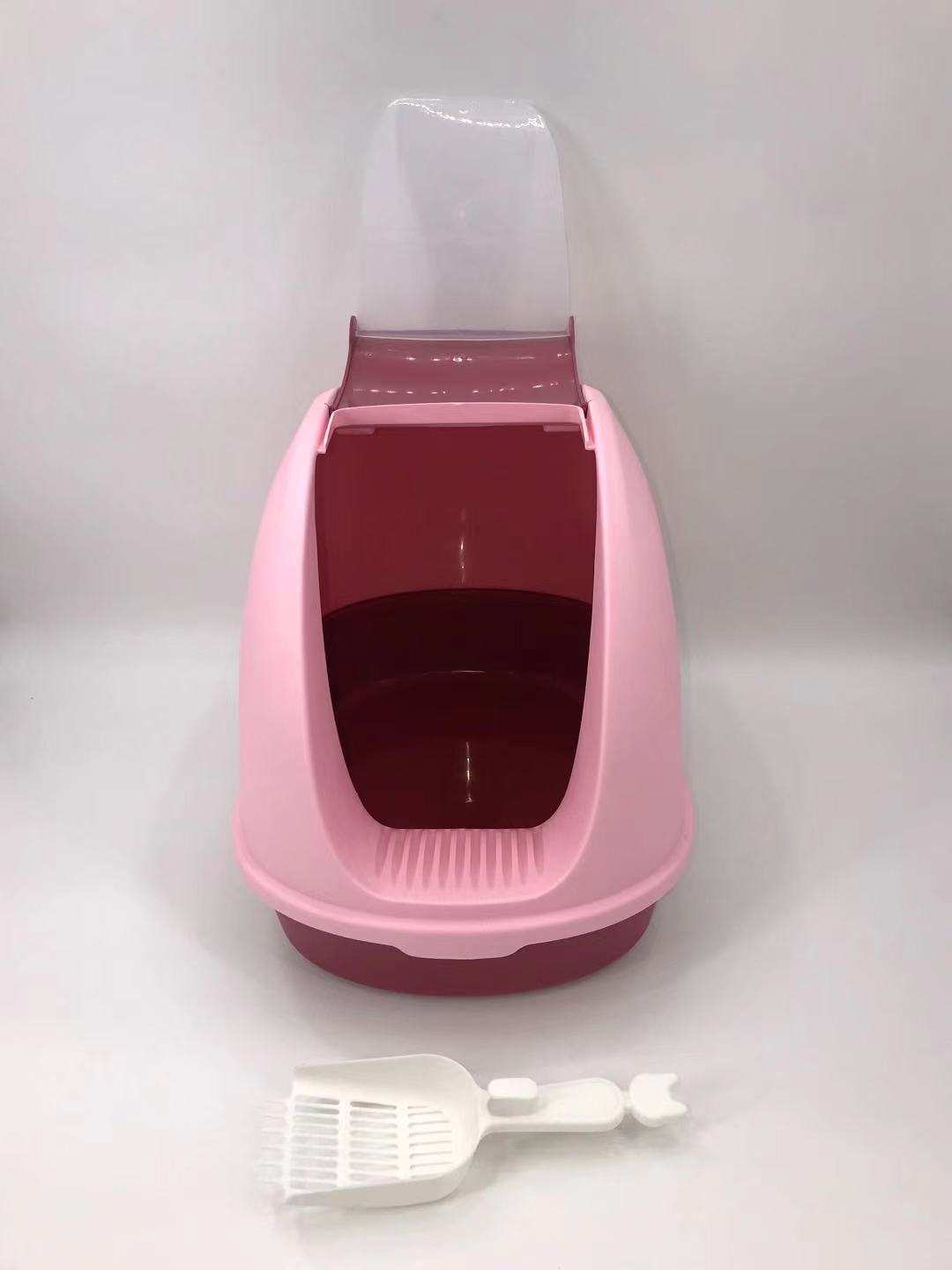 YES4PETS Portable Hooded Cat Toilet Litter Box Tray House with Handle and Scoop Pink-Pet Care > Cat Supplies-PEROZ Accessories