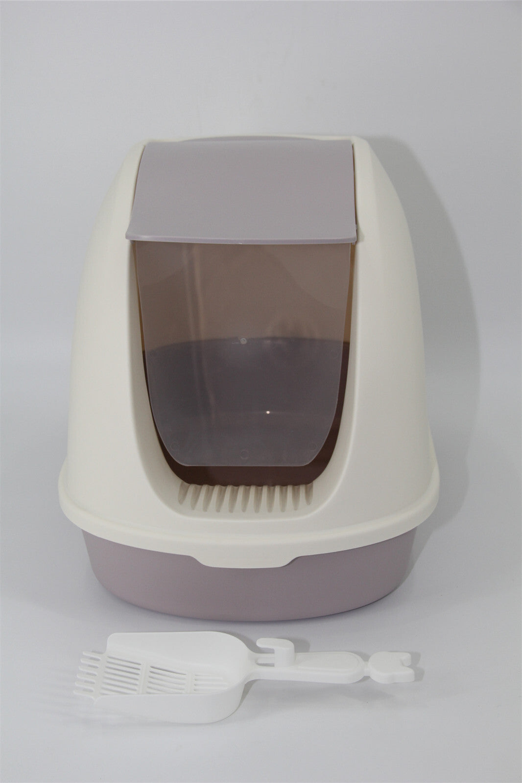 YES4PETS Portable Hooded Cat Toilet Litter Box Tray House with Handle and Scoop White-Pet Care > Cat Supplies-PEROZ Accessories