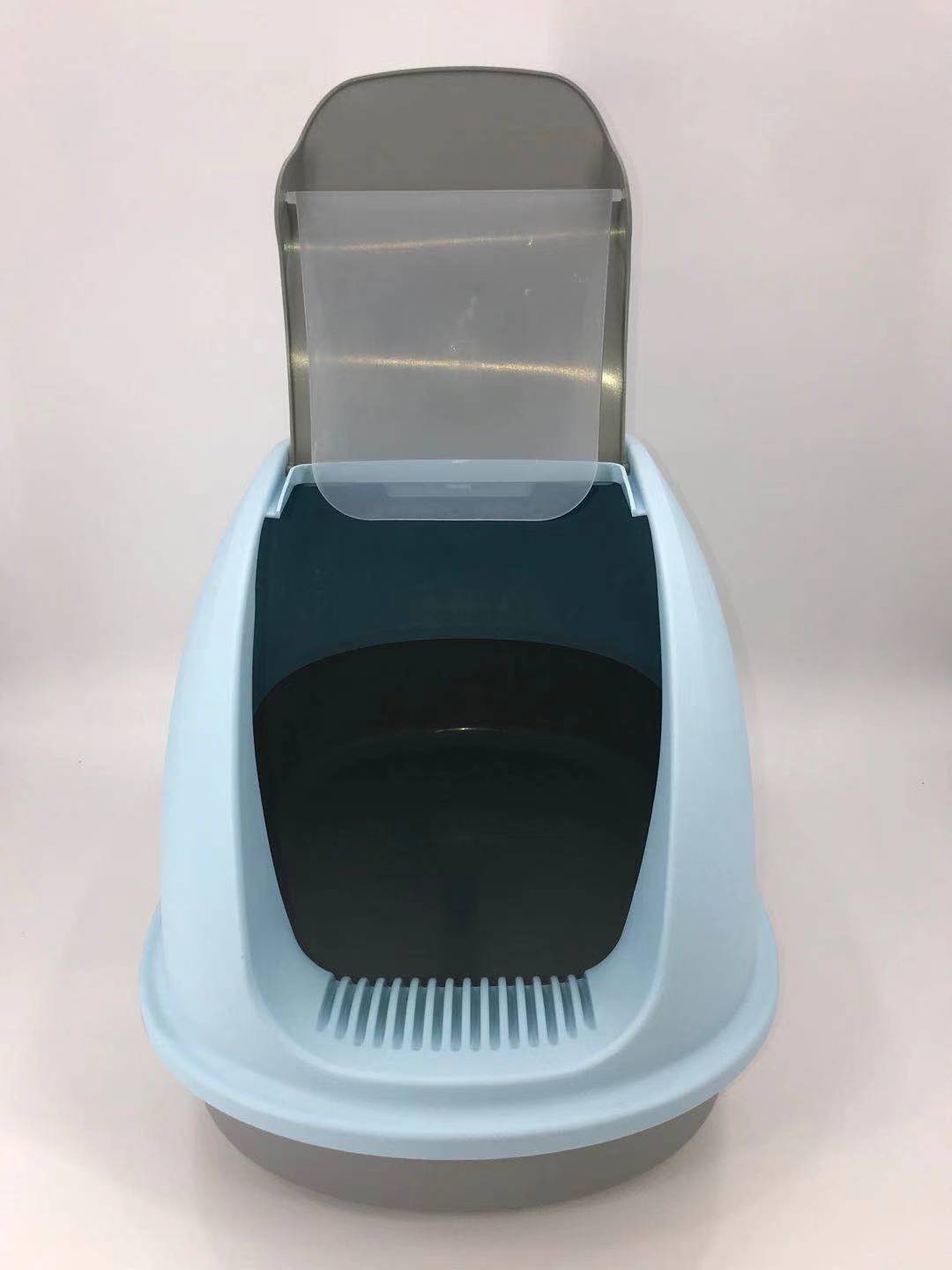YES4PETS XL Portable Hooded Cat Toilet Litter Box Tray House w Charcoal Filter and Scoop Blue-Pet Care > Cat Supplies-PEROZ Accessories
