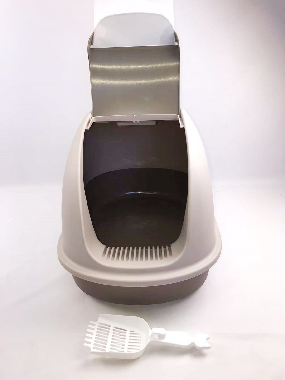 YES4PETS XL Portable Hooded Cat Toilet Litter Box Tray House w Charcoal Filter and Scoop Brown-Pet Care > Cat Supplies-PEROZ Accessories