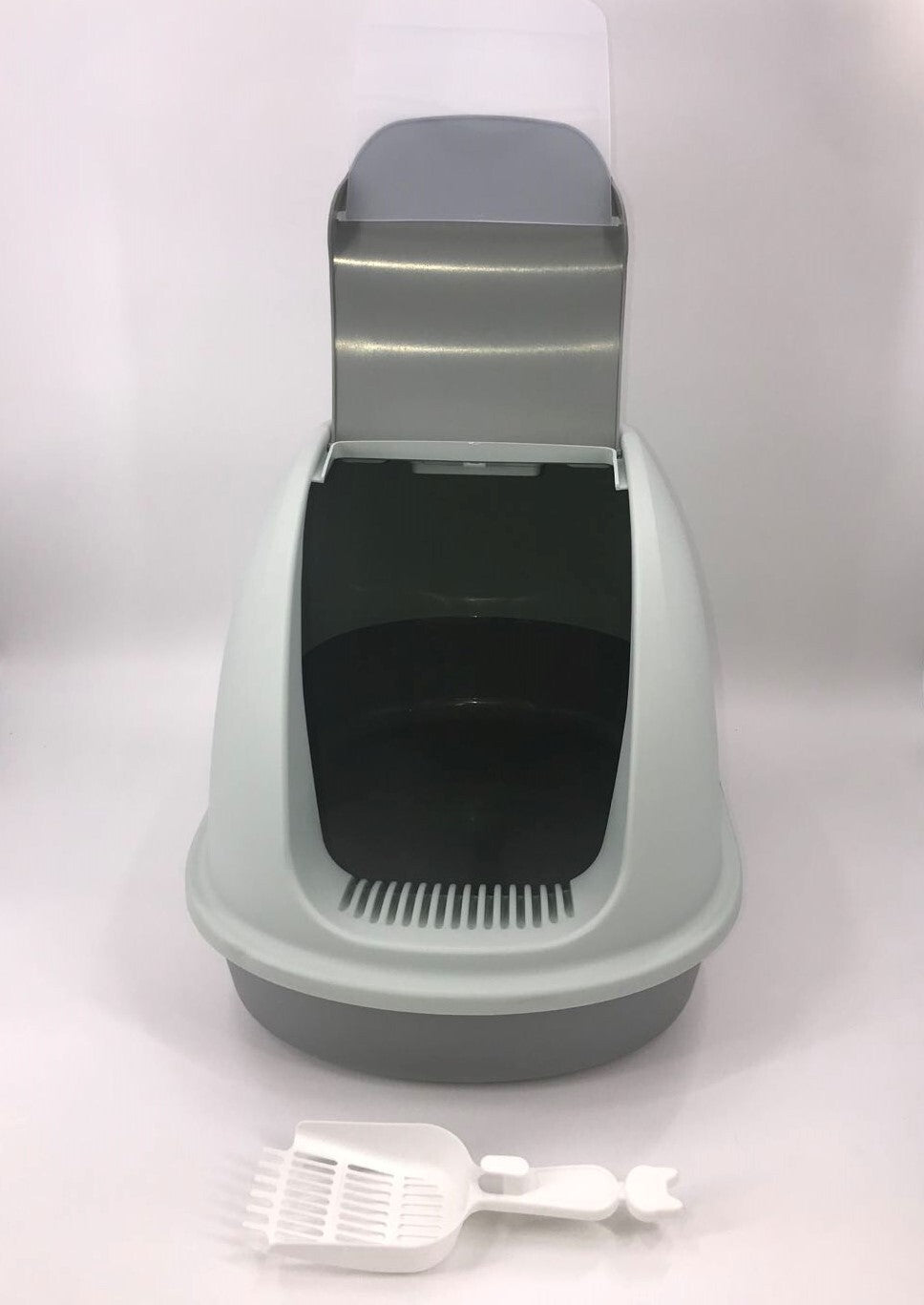 YES4PETS XL Portable Hooded Cat Toilet Litter Box Tray House w Charcoal Filter and Scoop Grey-Pet Care > Cat Supplies-PEROZ Accessories