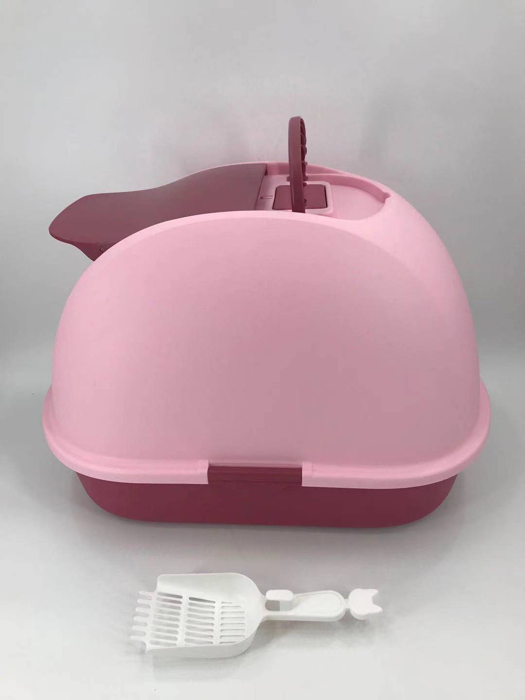 YES4PETS XL Portable Hooded Cat Toilet Litter Box Tray House with Charcoal Filter and Scoop Pink-Pet Care > Cat Supplies-PEROZ Accessories