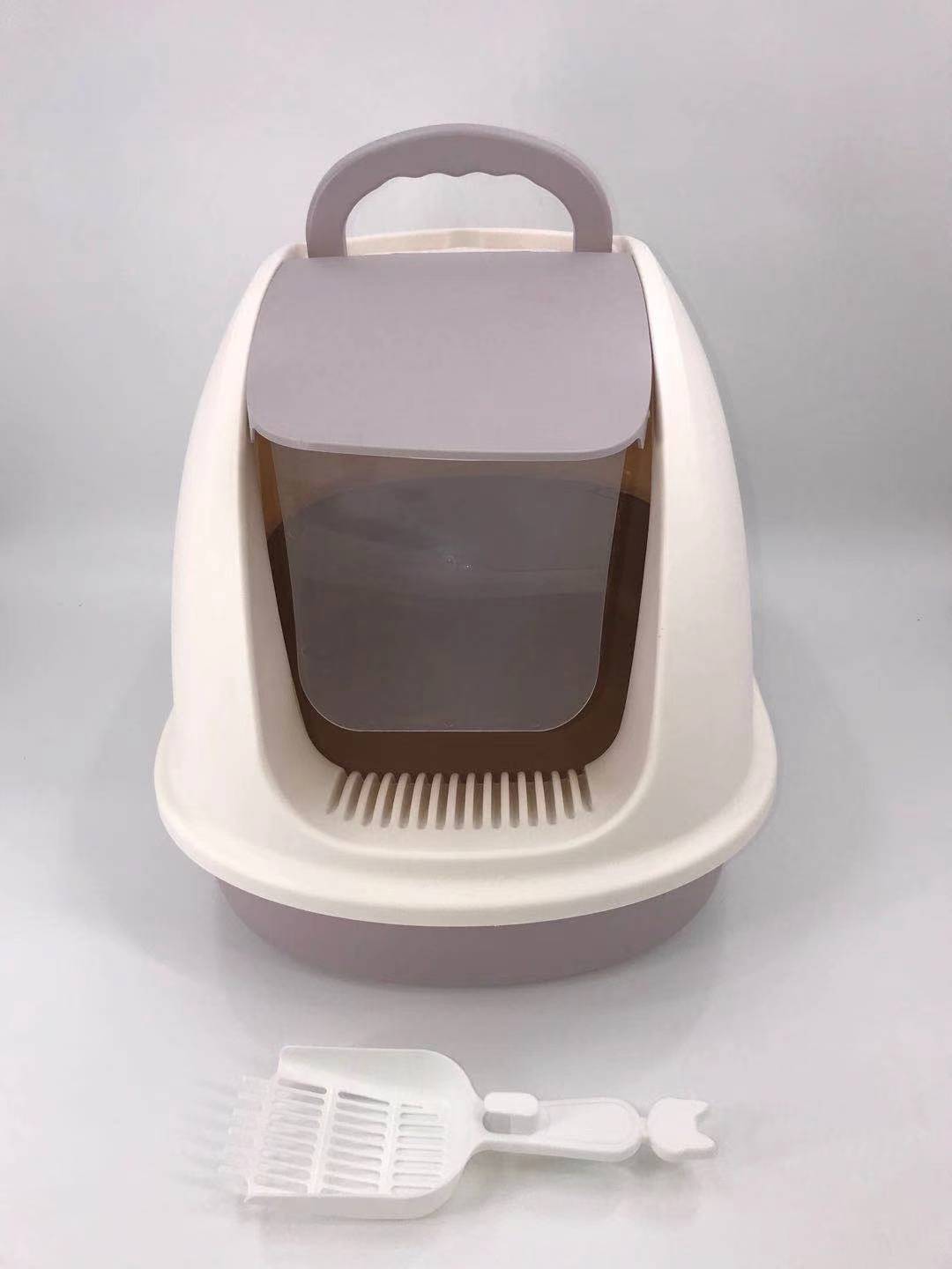 YES4PETS XL Portable Hooded Cat Toilet Litter Box Tray House w Charcoal Filter and Scoop White-Pet Care > Cat Supplies-PEROZ Accessories
