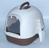 YES4PETS Portable Hooded Cat Toilet Litter Box Tray House with Handle and Scoop Brown-Pet Care > Cat Supplies-PEROZ Accessories
