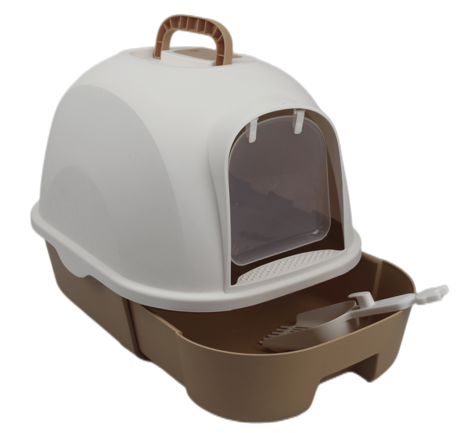 YES4PETS Large Hooded Cat Toilet Litter Box Tray House With Drawer and Scoop Little Brown-Pet Care > Cat Supplies-PEROZ Accessories