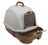 YES4PETS Large Hooded Cat Toilet Litter Box Tray House With Drawer and Scoop Little Brown-Pet Care > Cat Supplies-PEROZ Accessories
