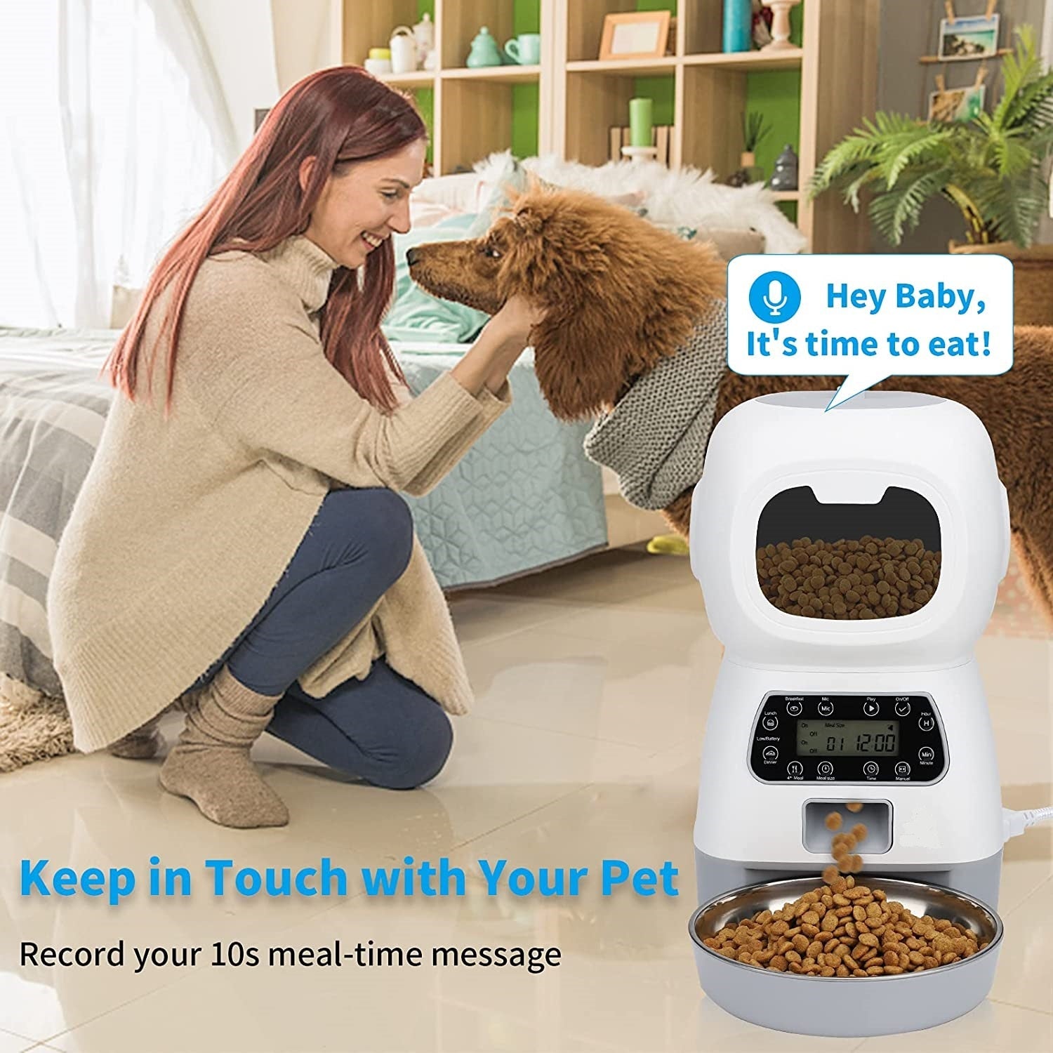 YES4PETS 3.5L Visible Automatic Digital Pet Dog Cat Feeder Food Bowl Dispenser-Pet Care > Dog Supplies-PEROZ Accessories