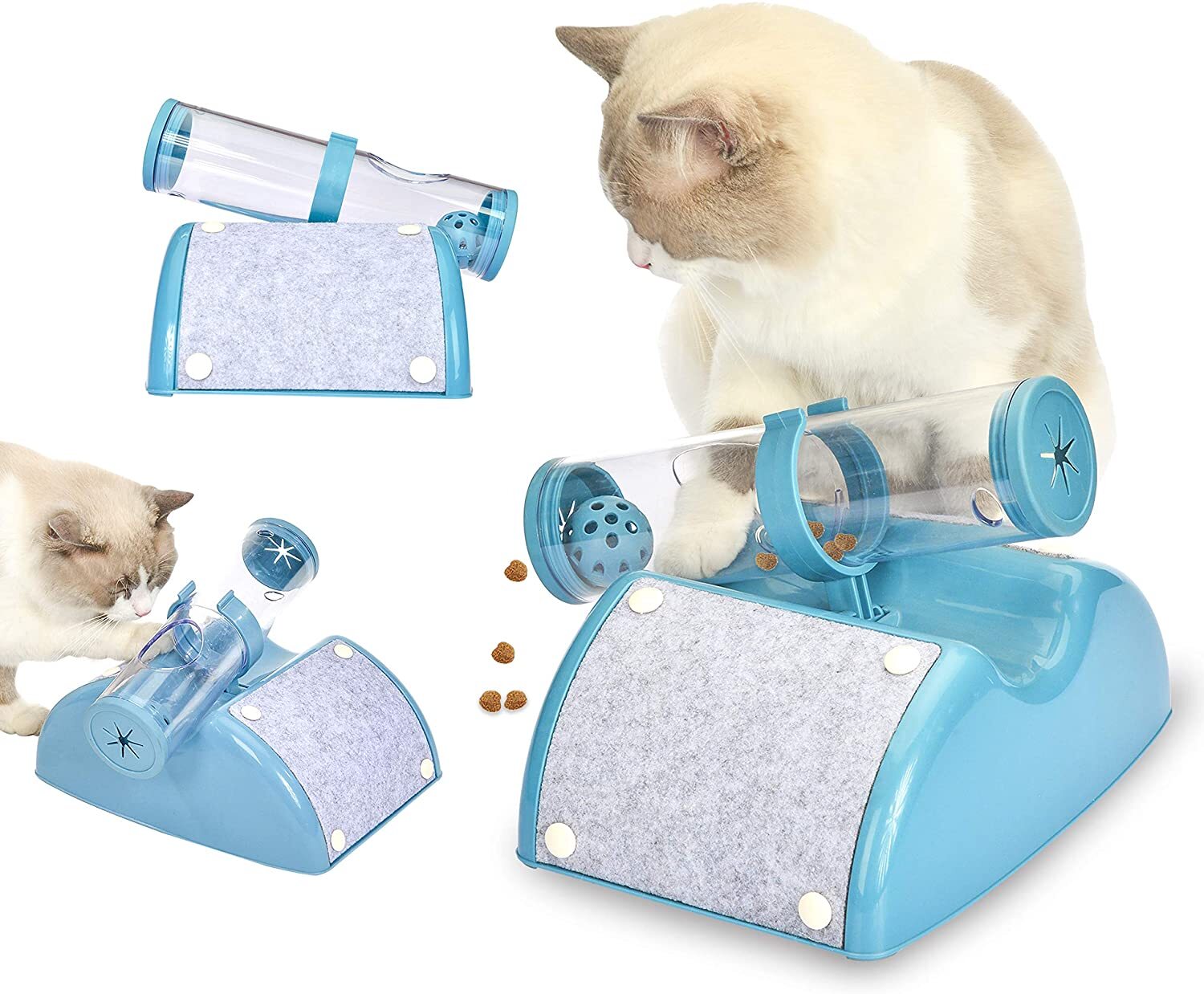 YES4PETS Cat Play Box Kit Pet Toy Kitten Toys Interactive Ball Peek Hunting Toy-Blue-Pet Care > Cat Supplies-PEROZ Accessories