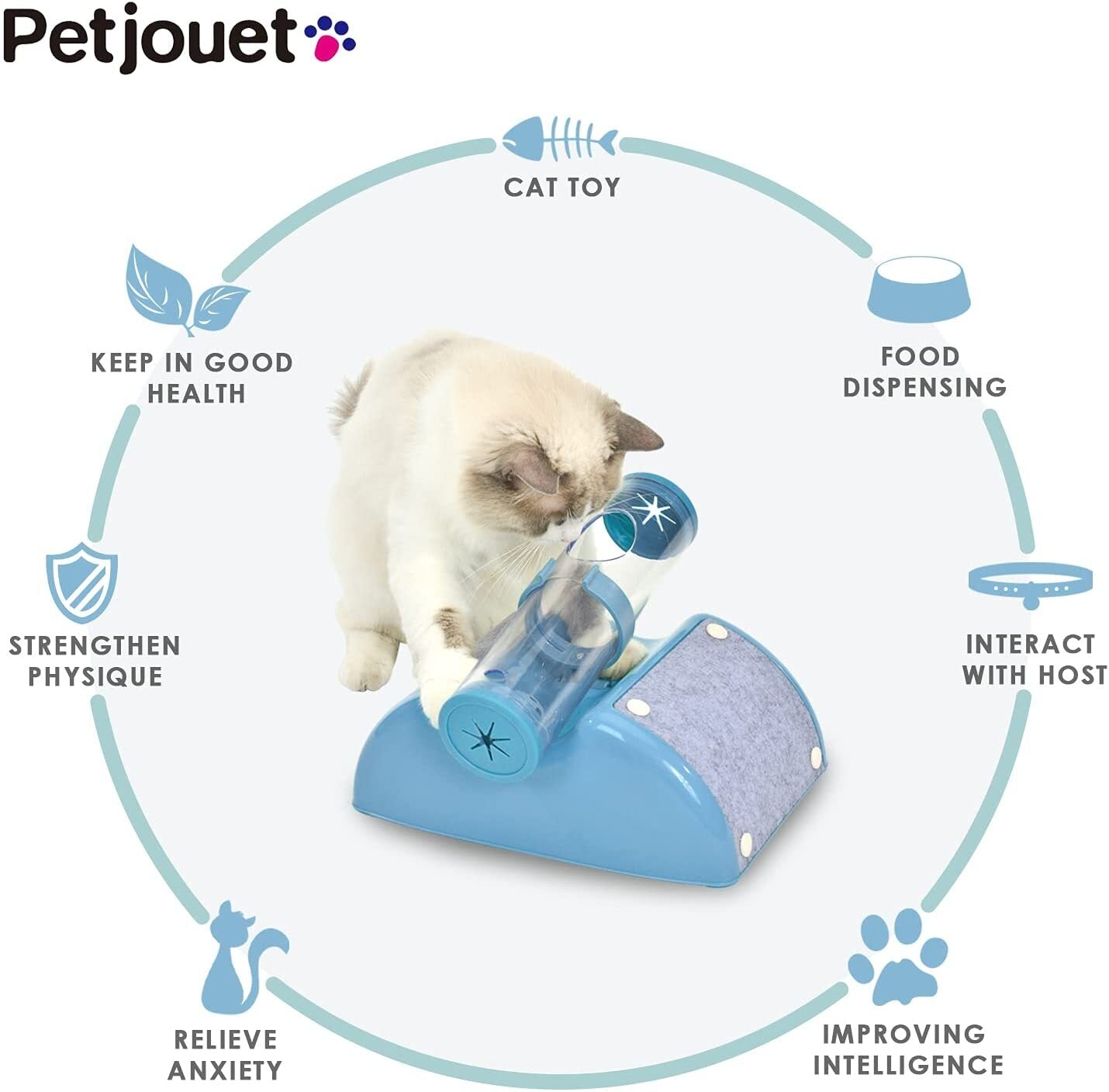 YES4PETS Cat Play Box Kit Pet Toy Kitten Toys Interactive Ball Peek Hunting Toy-Blue-Pet Care > Cat Supplies-PEROZ Accessories