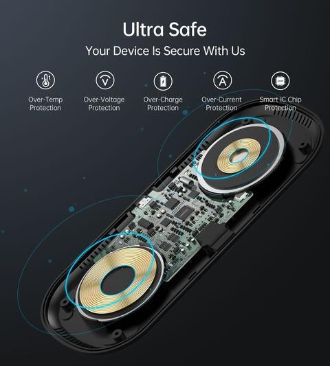 Choetech T570-S 2-in-1 Wireless Charger, 10W Max Wireless Charging Pad with Adapter for Galaxy Watch-Electronics > Mobile Accessories-PEROZ Accessories