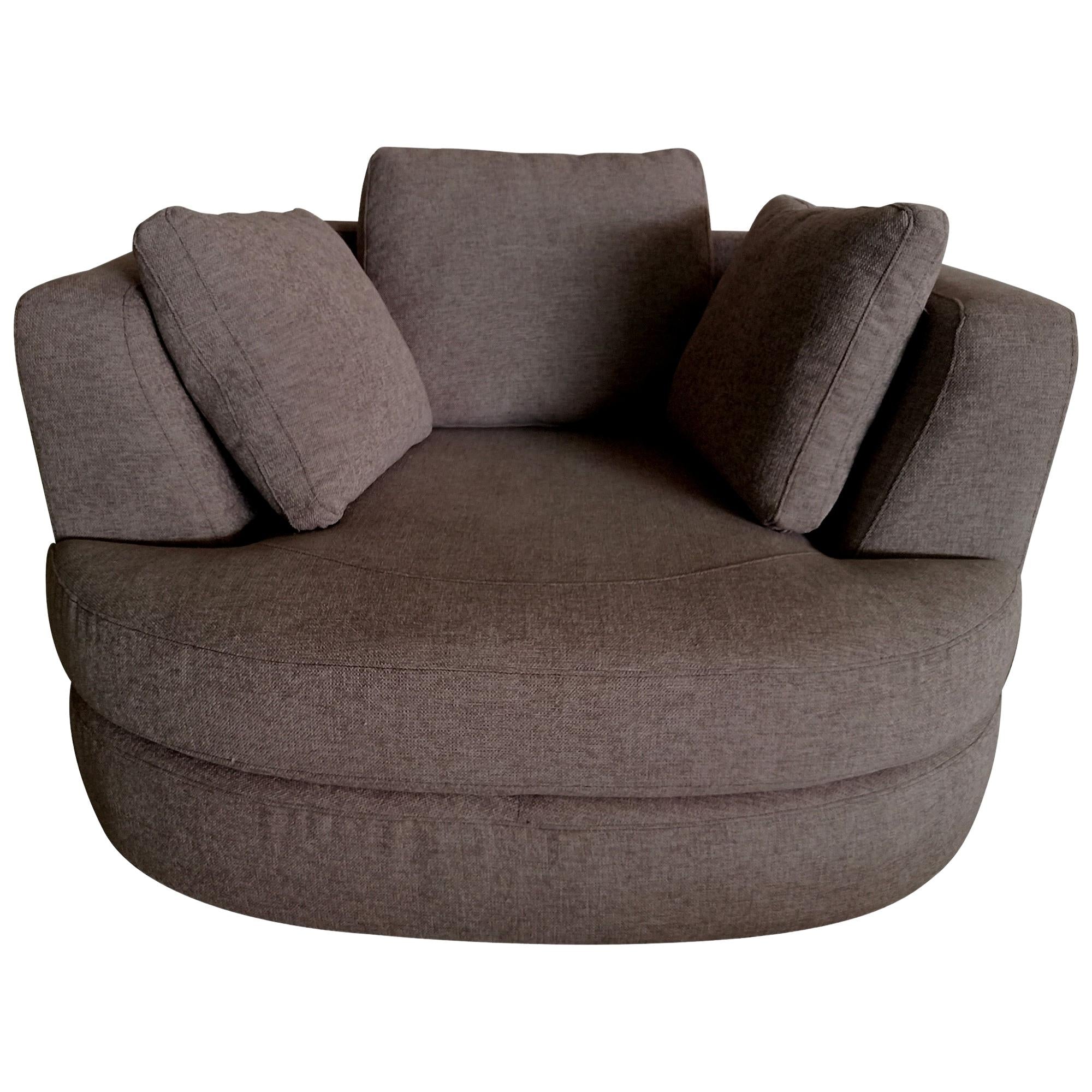Sunshine Single Sofa Love Chair Fabric Swivel Armchair - Grey-Furniture > Sofas-PEROZ Accessories