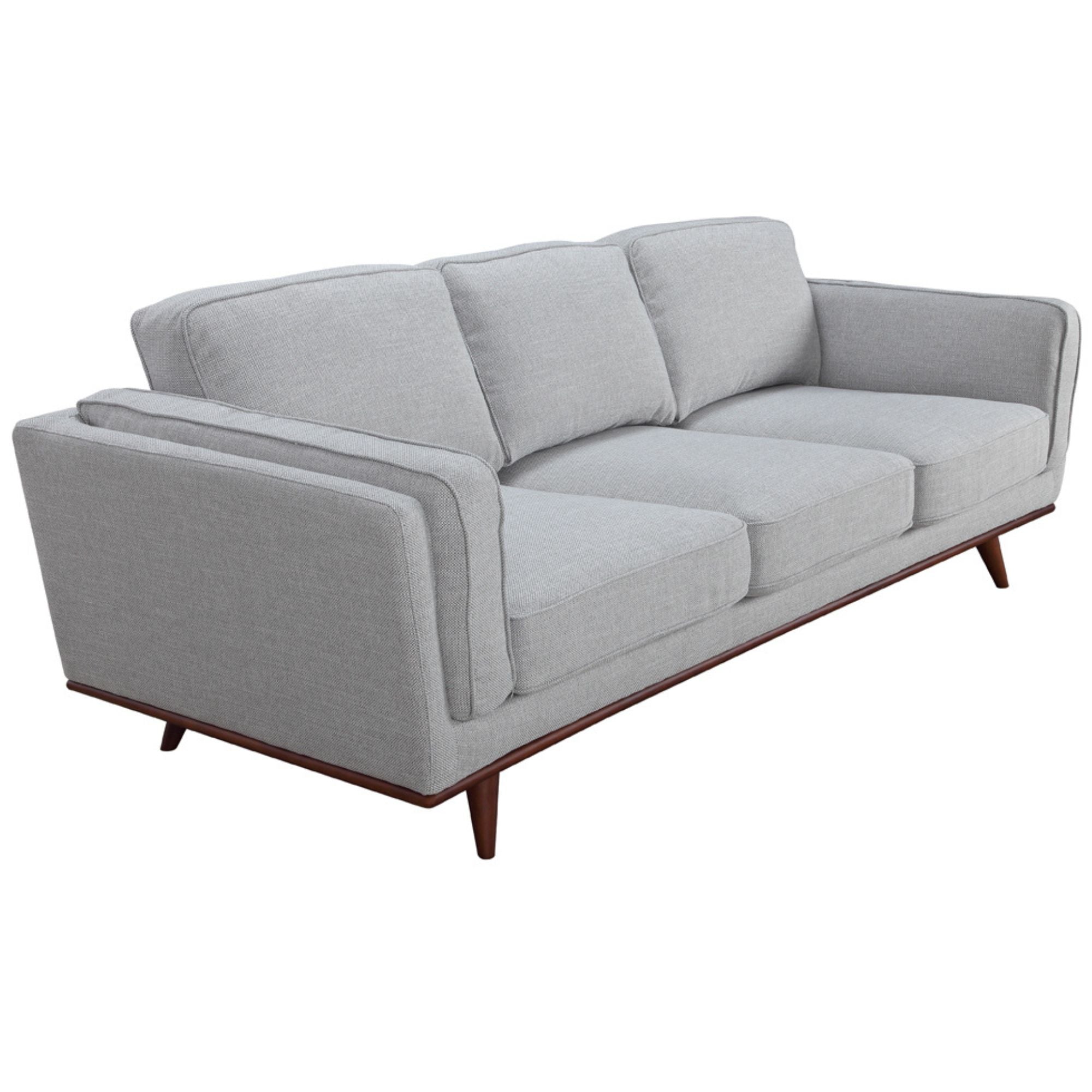 Petalsoft 3 Seater Sofa Fabric Uplholstered Lounge Couch - Grey-Furniture > Sofas-PEROZ Accessories