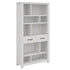 Foxglove Bookshelf Bookcase 5 Tier 2 Drawers Solid Mt Ash Timber Wood - White-Bookcases & Shelves-PEROZ Accessories