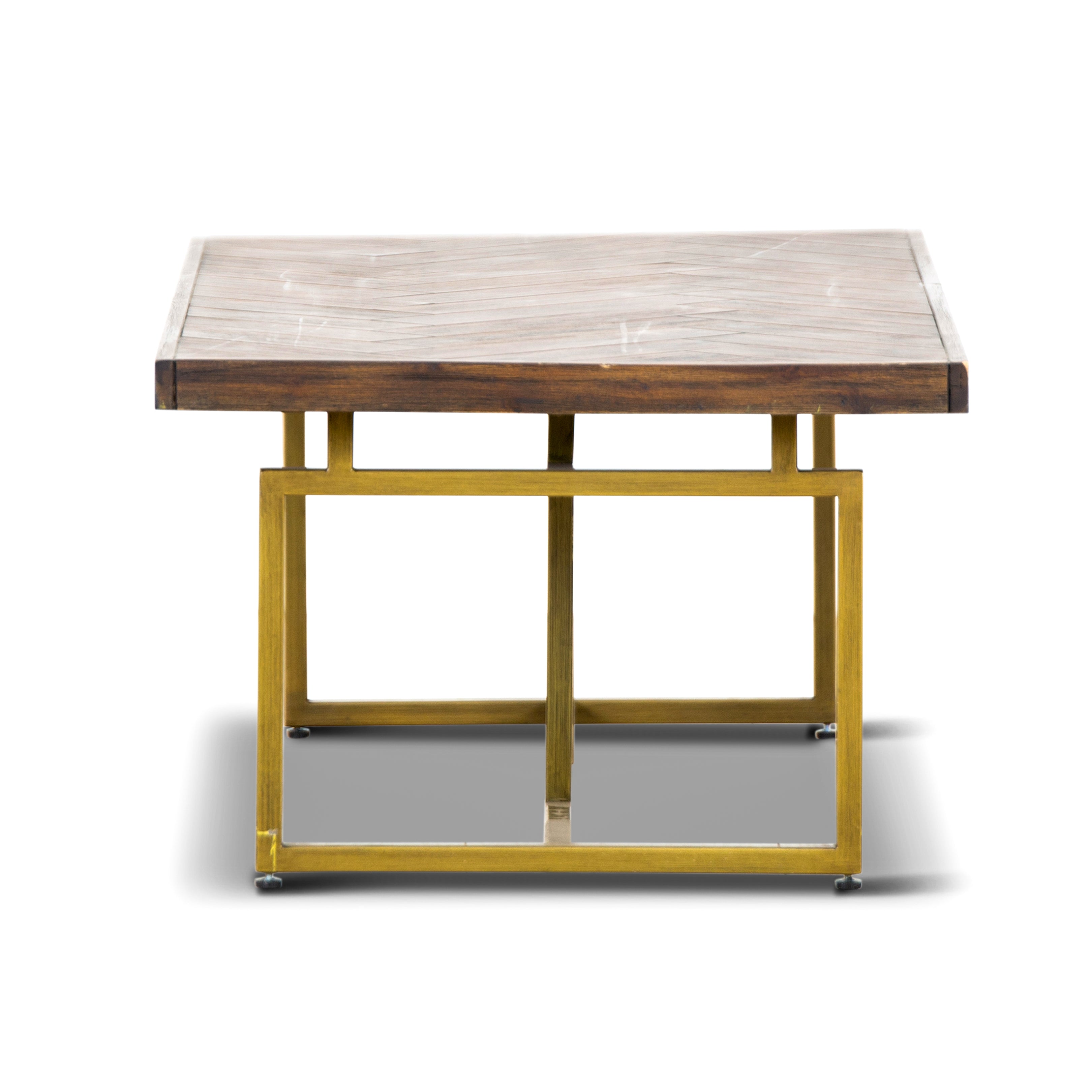 Tuberose Coffee Table 120cm Solid Acacia Wood Home Herringbone Parquet - Brown-Furniture > Living Room-PEROZ Accessories