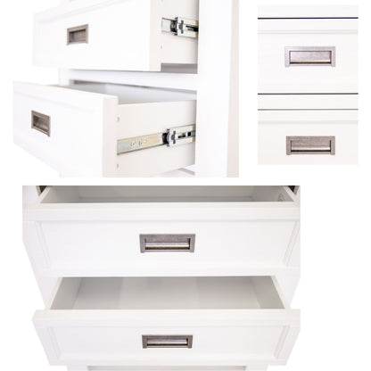 Laelia Bookshelf Bookcase 4 Tier Solid Acacia Wood Coastal Furniture - White-Bookcases &amp; Shelves-PEROZ Accessories