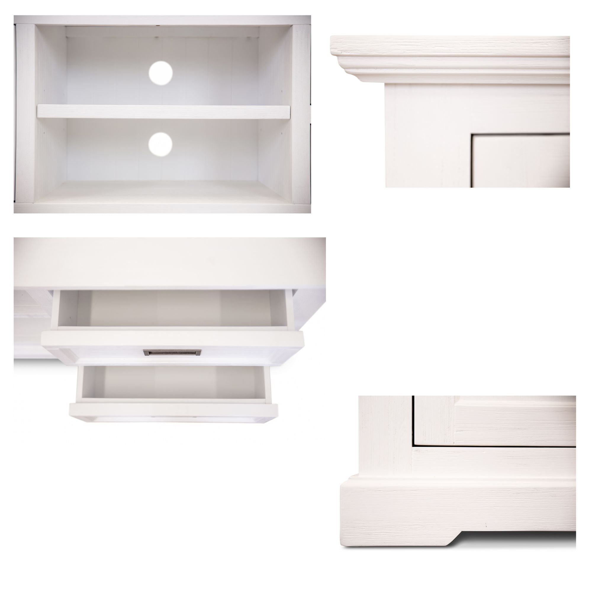 Laelia ETU Entertainment TV Unit 220cm 2 Door Solid Acacia Wood Coastal - White-Entertainment Units-PEROZ Accessories