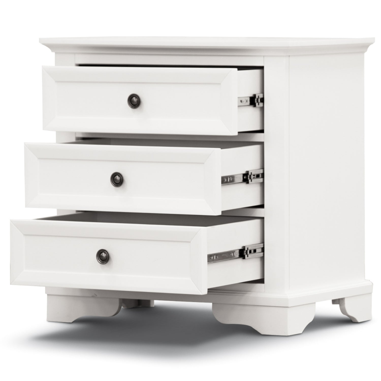 Celosia 2pc Bedside Tallboy 3pc Bedroom Set Nightstand Storage Cabinet - White-Furniture > Bedroom-PEROZ Accessories