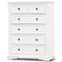 Celosia Tallboy 6 Chest of Drawers Solid Acacia Wood Bed Storage Cabinet - White-Furniture > Bedroom-PEROZ Accessories