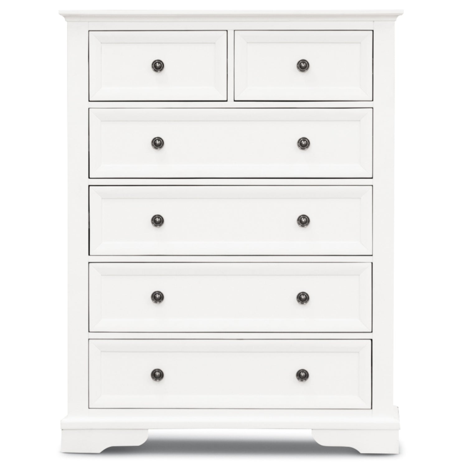 Celosia Tallboy 6 Chest of Drawers Solid Acacia Wood Bed Storage Cabinet - White-Furniture > Bedroom-PEROZ Accessories