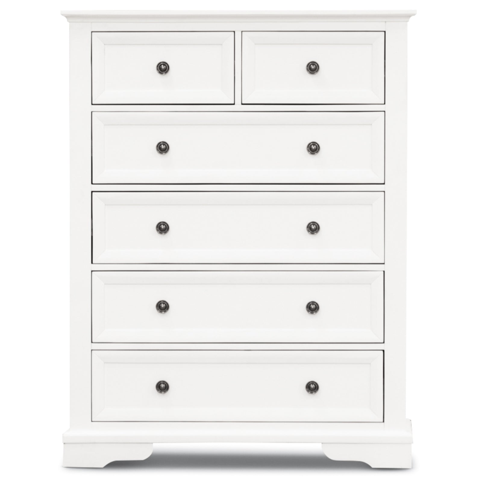 Celosia Tallboy 6 Chest of Drawers Solid Acacia Wood Bed Storage Cabinet - White-Furniture > Bedroom-PEROZ Accessories