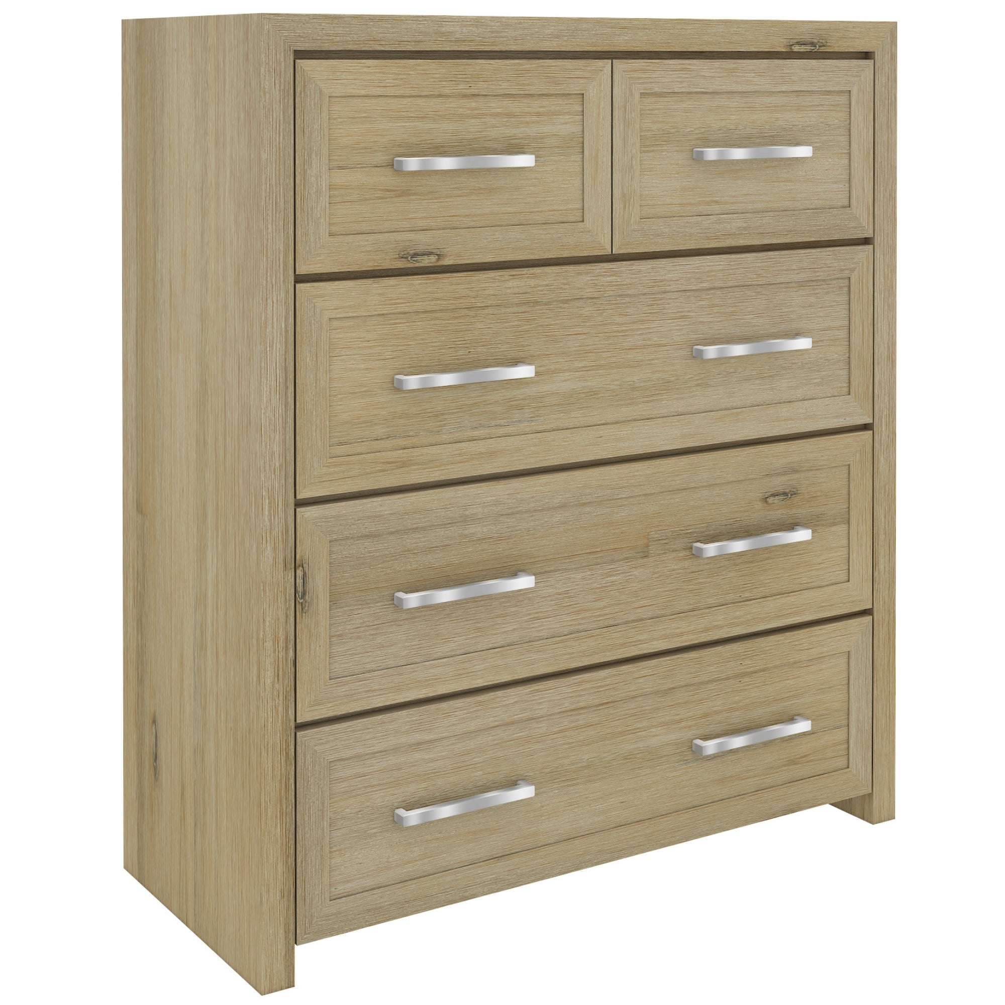 Gracelyn Tallboy 5 Chest of Drawers Solid Wood Bedroom Storage Cabinet - Smoke-Furniture > Bedroom-PEROZ Accessories
