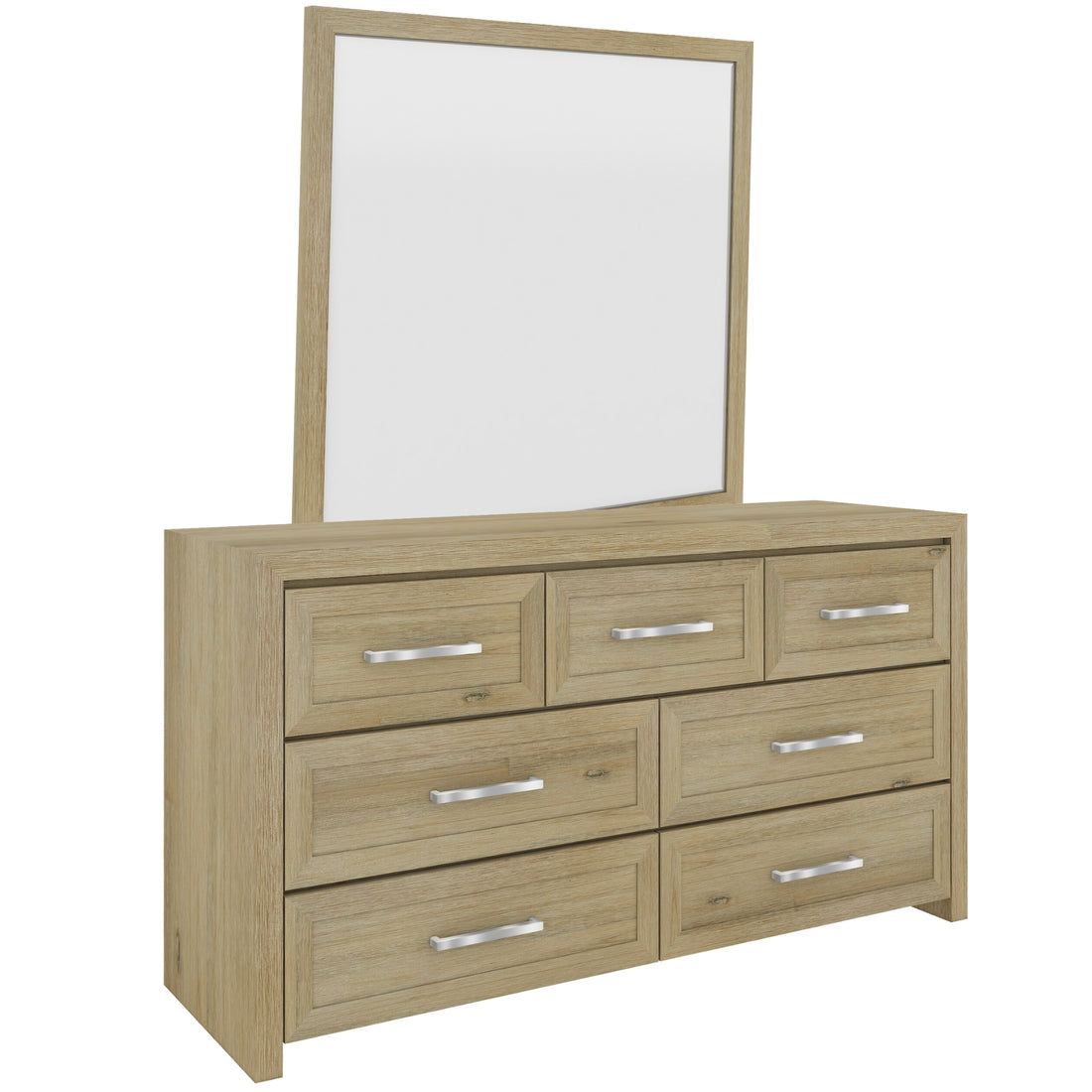 Gracelyn Dresser Mirror 7 Chest of Drawers Solid Wood Bedroom Cabinet - Smoke-Furniture &gt; Bedroom-PEROZ Accessories