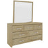 Gracelyn Dresser Mirror 7 Chest of Drawers Solid Wood Bedroom Cabinet - Smoke-Furniture > Bedroom-PEROZ Accessories