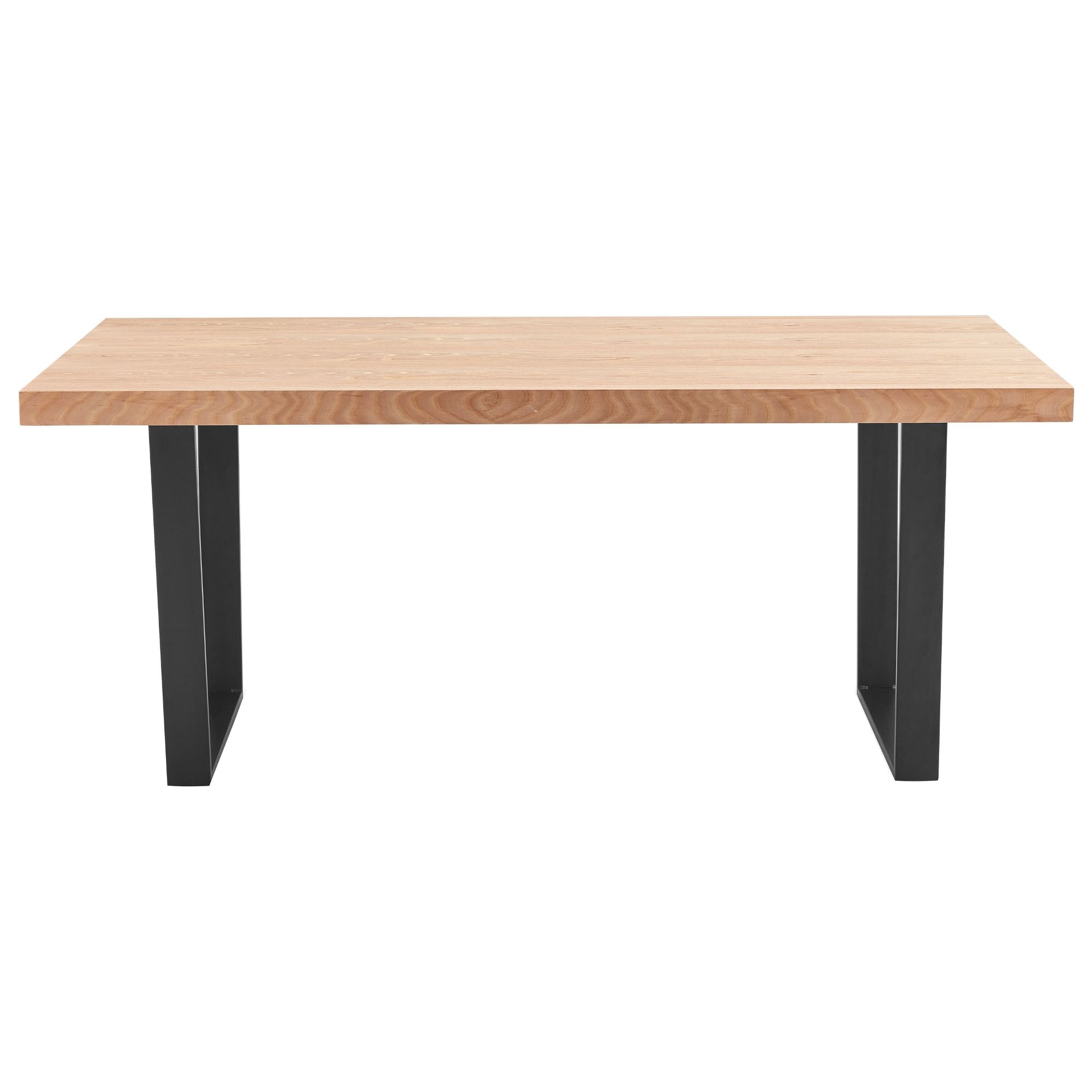 Petunia Dining Table 180cm Elm Timber Wood Black Metal Leg - Natural-Furniture > Dining-PEROZ Accessories