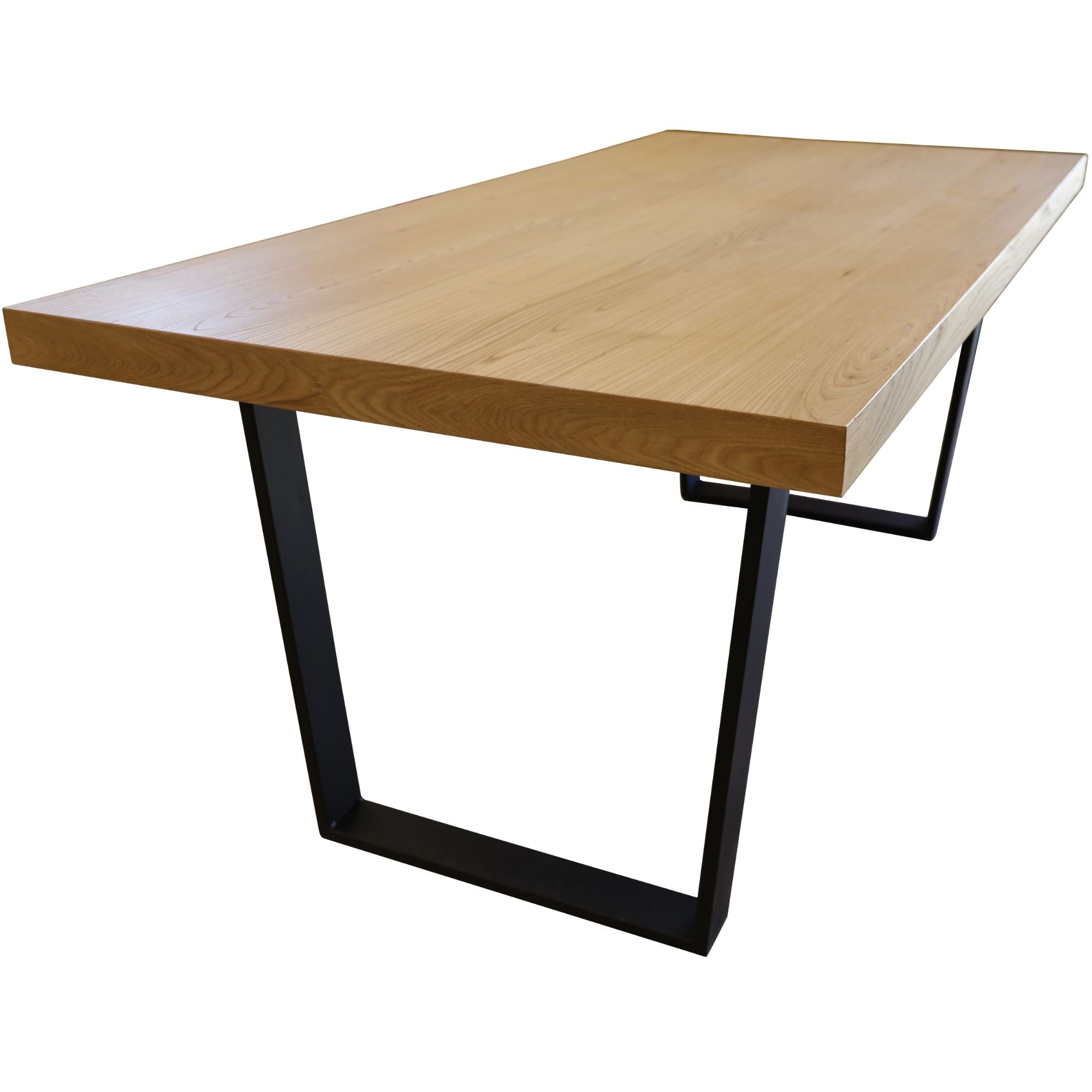 Petunia Dining Table 180cm Elm Timber Wood Black Metal Leg - Natural-Furniture > Dining-PEROZ Accessories