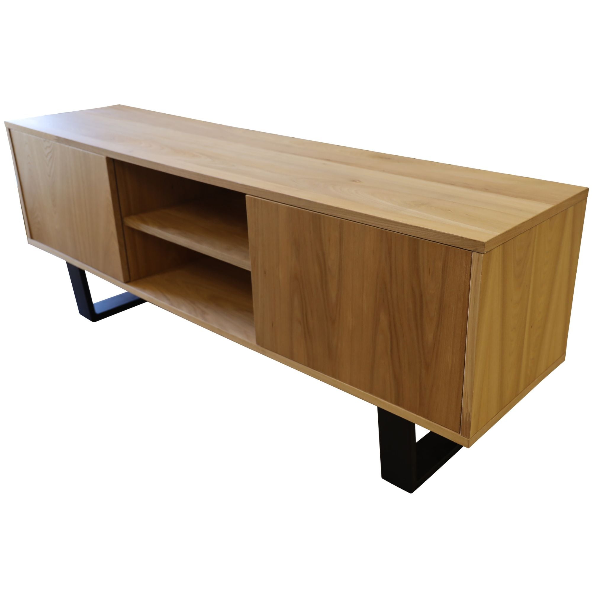 Petunia ETU Entertainment TV Unit 160cm Elm Timber Wood 2 Door - Natural-Entertainment Unit-PEROZ Accessories