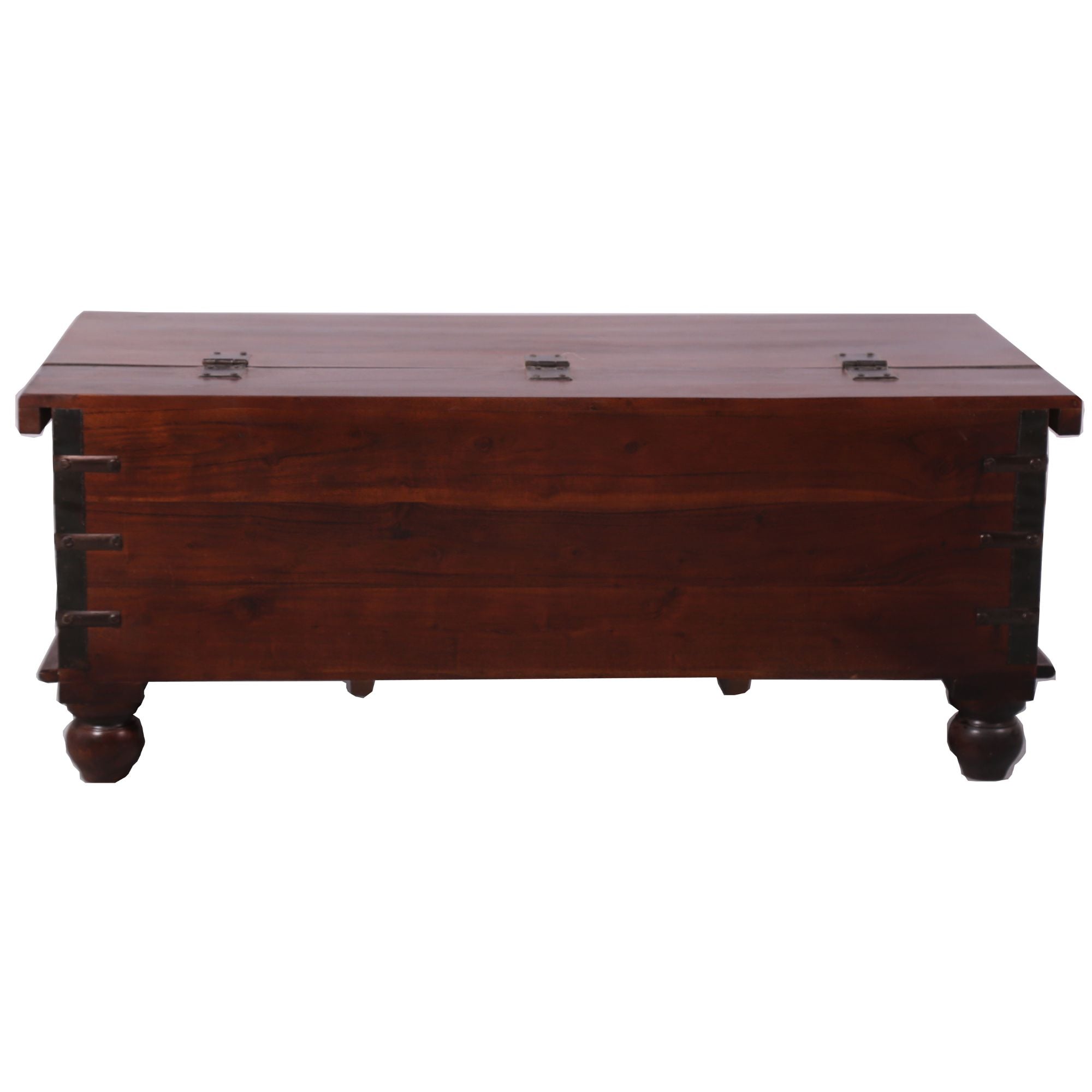 Onir Coffee Table Antique Handcrafted Solid Mango Wood Storage Trunk Chest Box-Furniture > Living Room-PEROZ Accessories