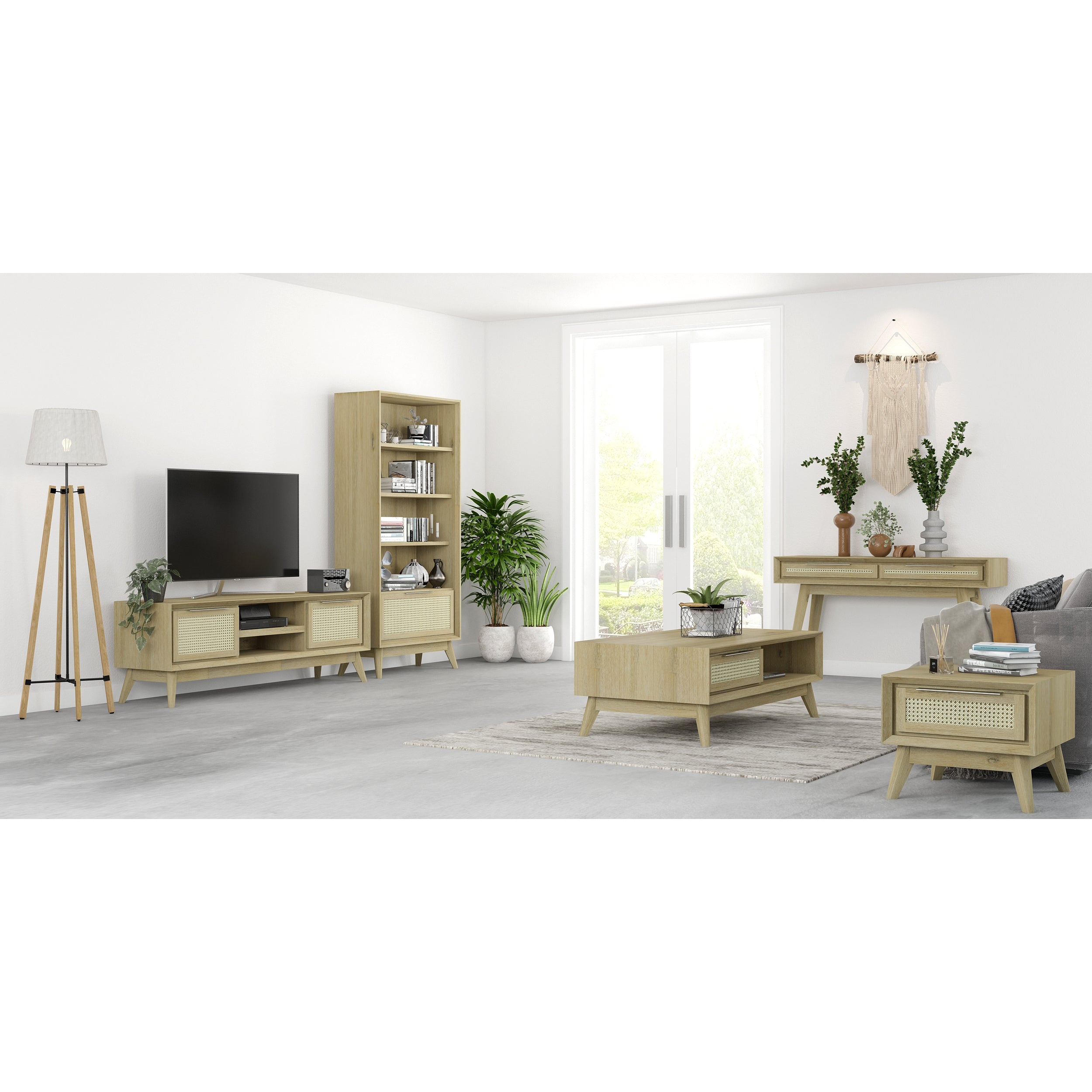 Grevillea Coffee Table 130cm Solid Acacia Timber Wood Rattan Furniture - Brown-Furniture > Living Room-PEROZ Accessories