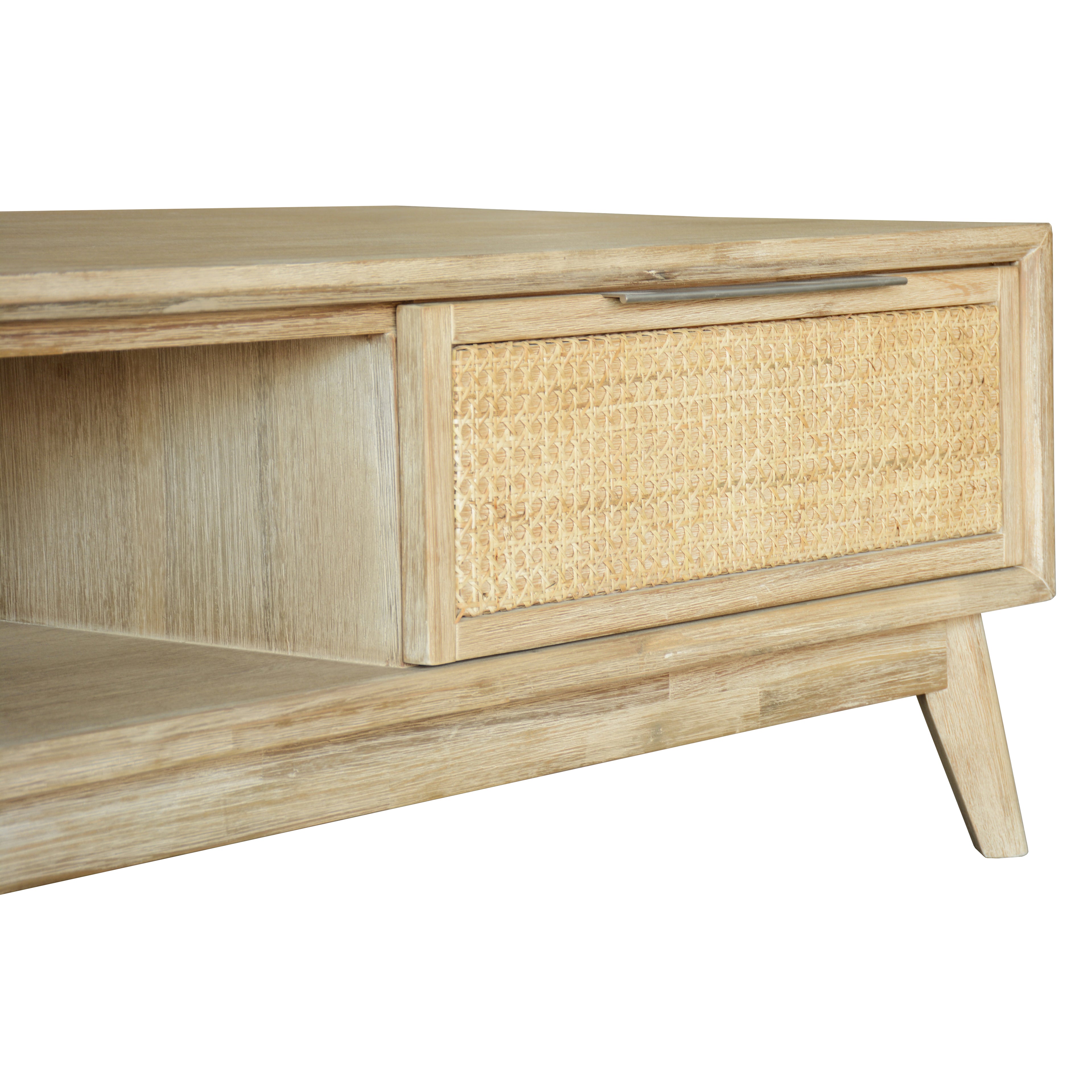 Grevillea Coffee Table 130cm Solid Acacia Timber Wood Rattan Furniture - Brown-Furniture > Living Room-PEROZ Accessories