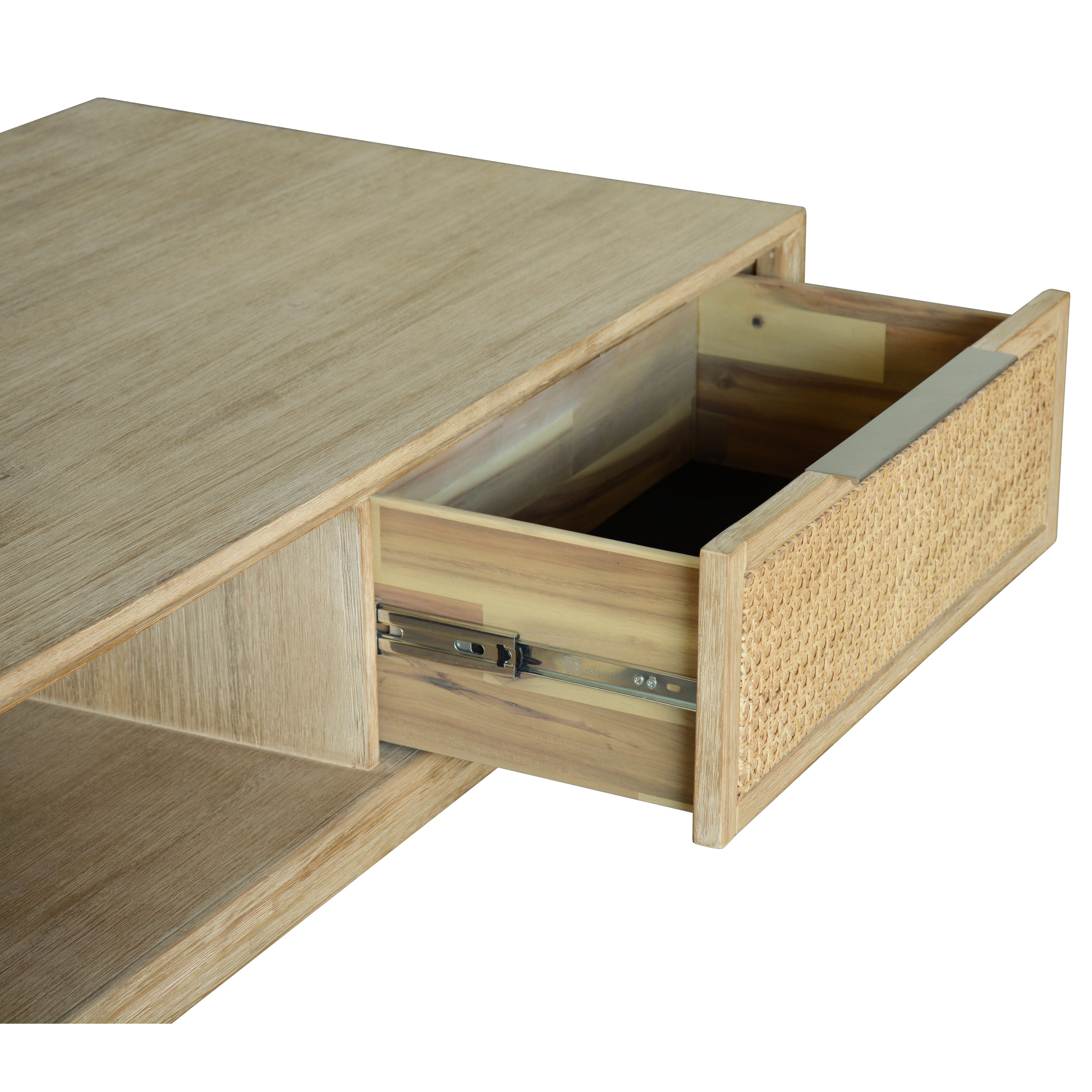 Grevillea Coffee Table 130cm Solid Acacia Timber Wood Rattan Furniture - Brown-Furniture > Living Room-PEROZ Accessories