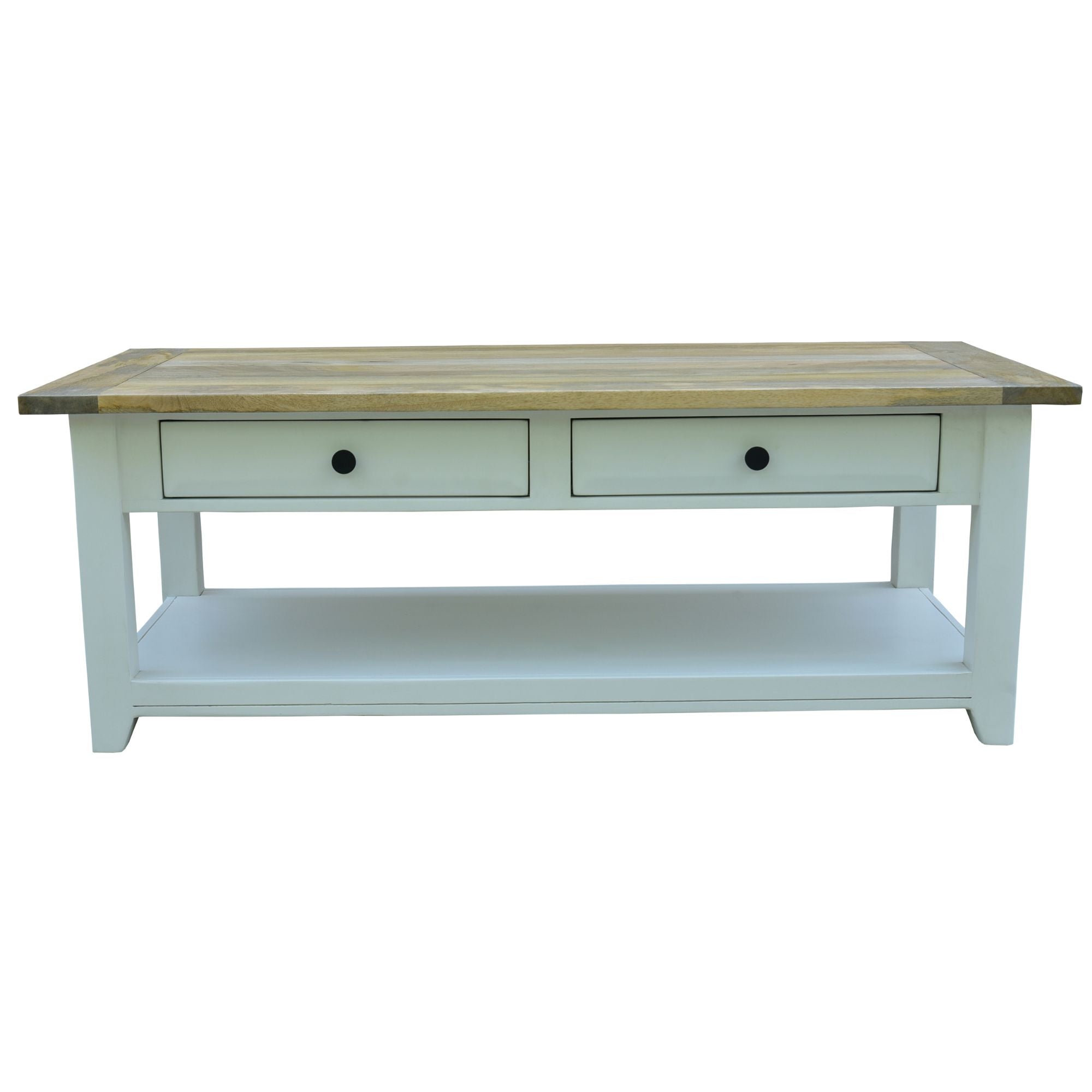 Lavasa Coffee Table 130cm 4 Drawers Solid Mango Wood Modern Farmhouse Furniture-Furniture > Living Room-PEROZ Accessories