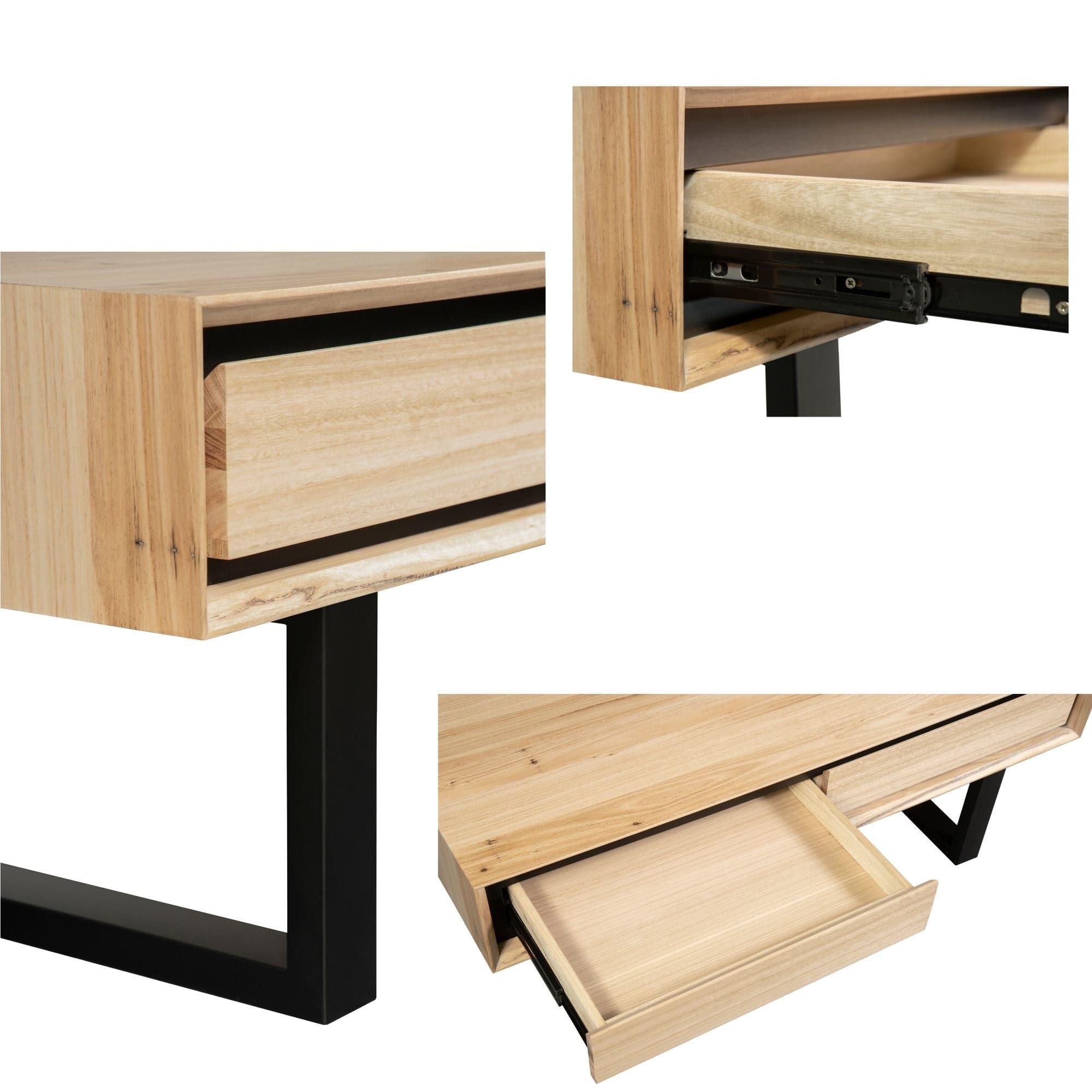 Aconite Coffee Table 120cm 2 Drawers Solid Messmate Timber Wood - Natural-Furniture > Living Room-PEROZ Accessories