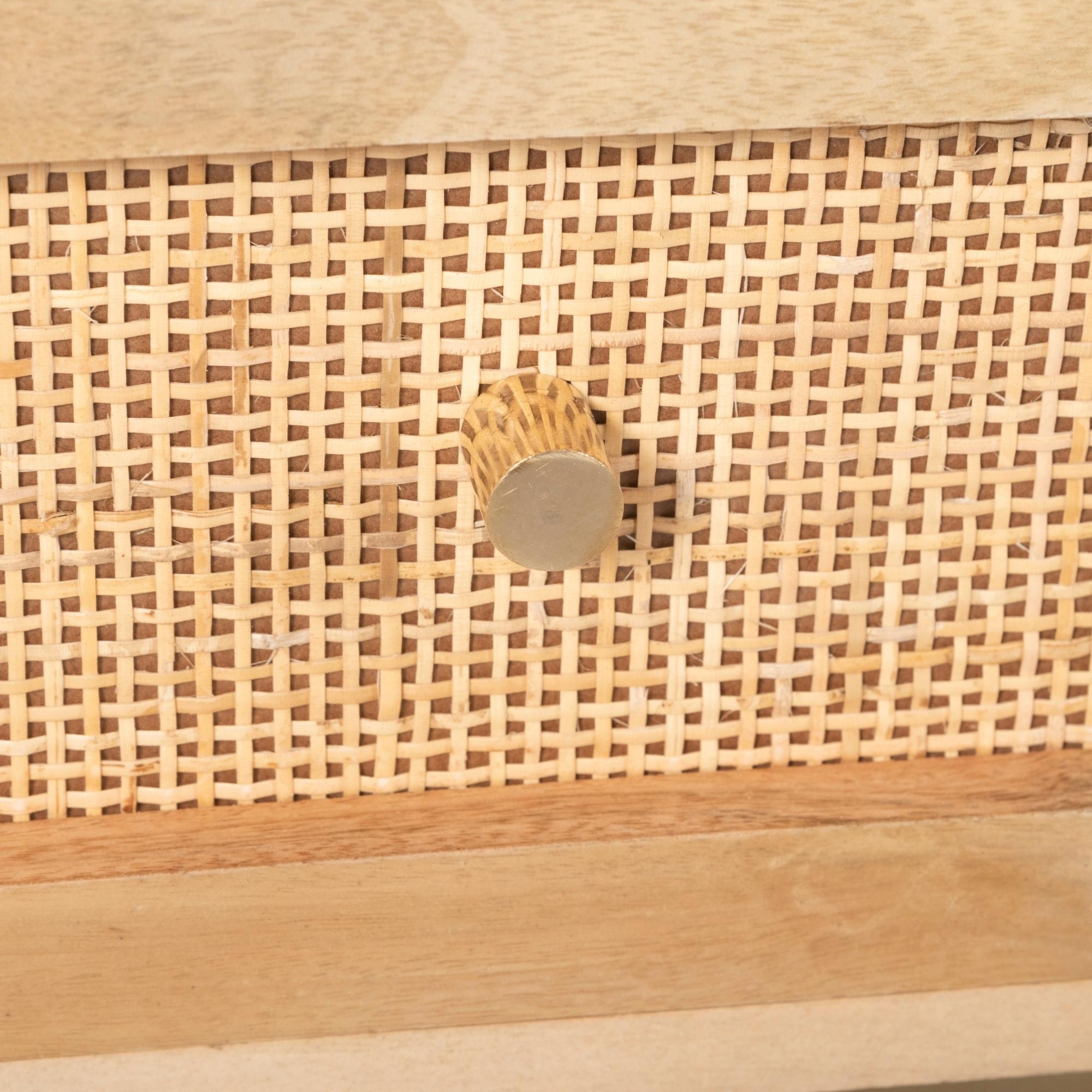 Martina Coffee Table 115cm Solid Mango Timber Wood Rattan Furniture-Furniture > Living Room-PEROZ Accessories