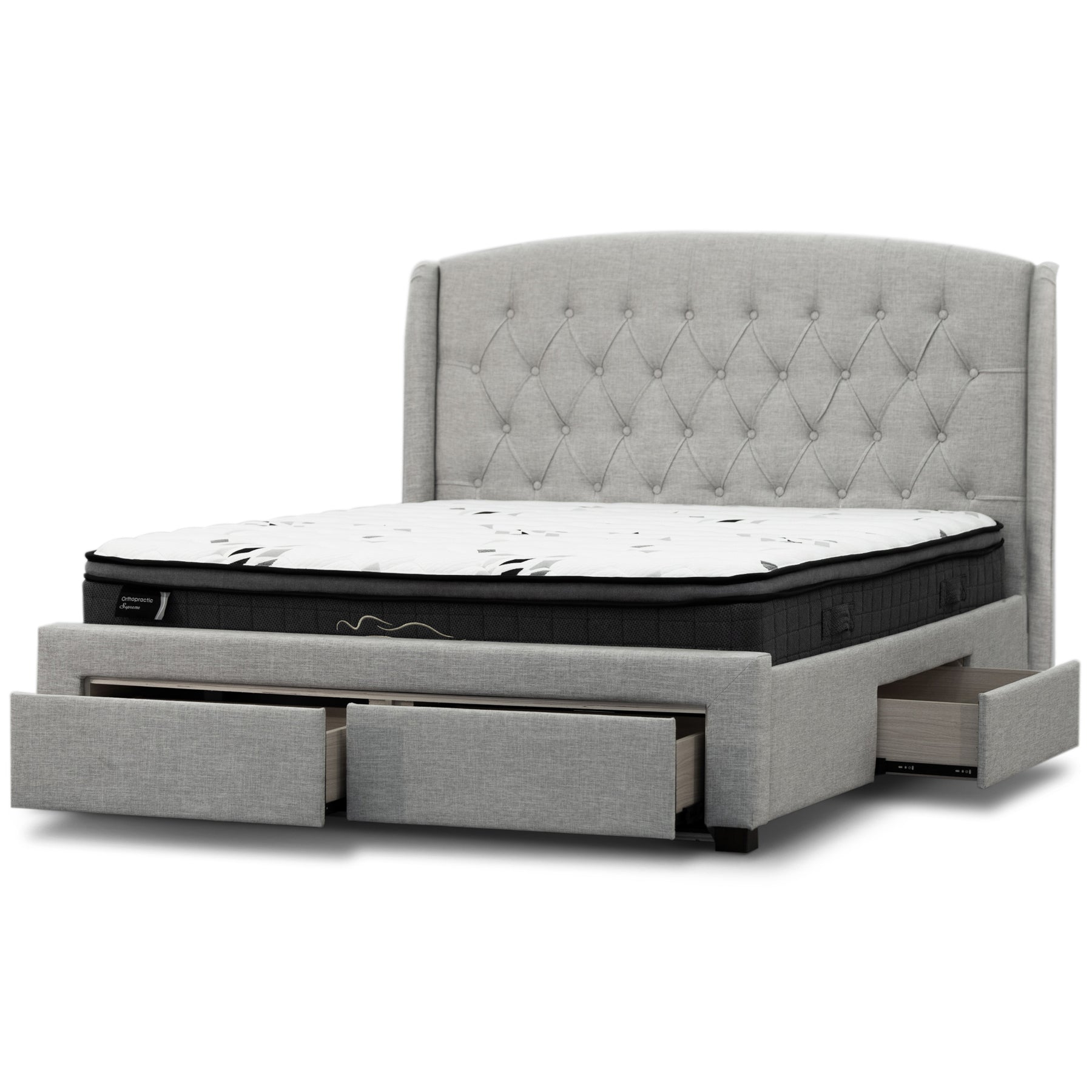 Honeydew Double Size Bed Frame Timber Mattress Base With Storage Drawers - Beige-Furniture > Bedroom-PEROZ Accessories