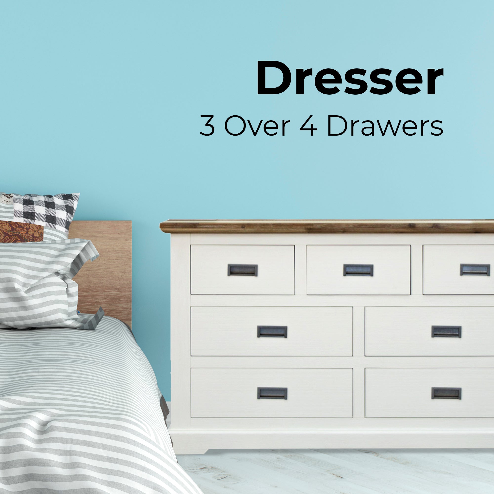 Orville Dresser 7 Chest of Drawers Solid Wood Storage Cabinet - Multi Color-Furniture > Bedroom-PEROZ Accessories