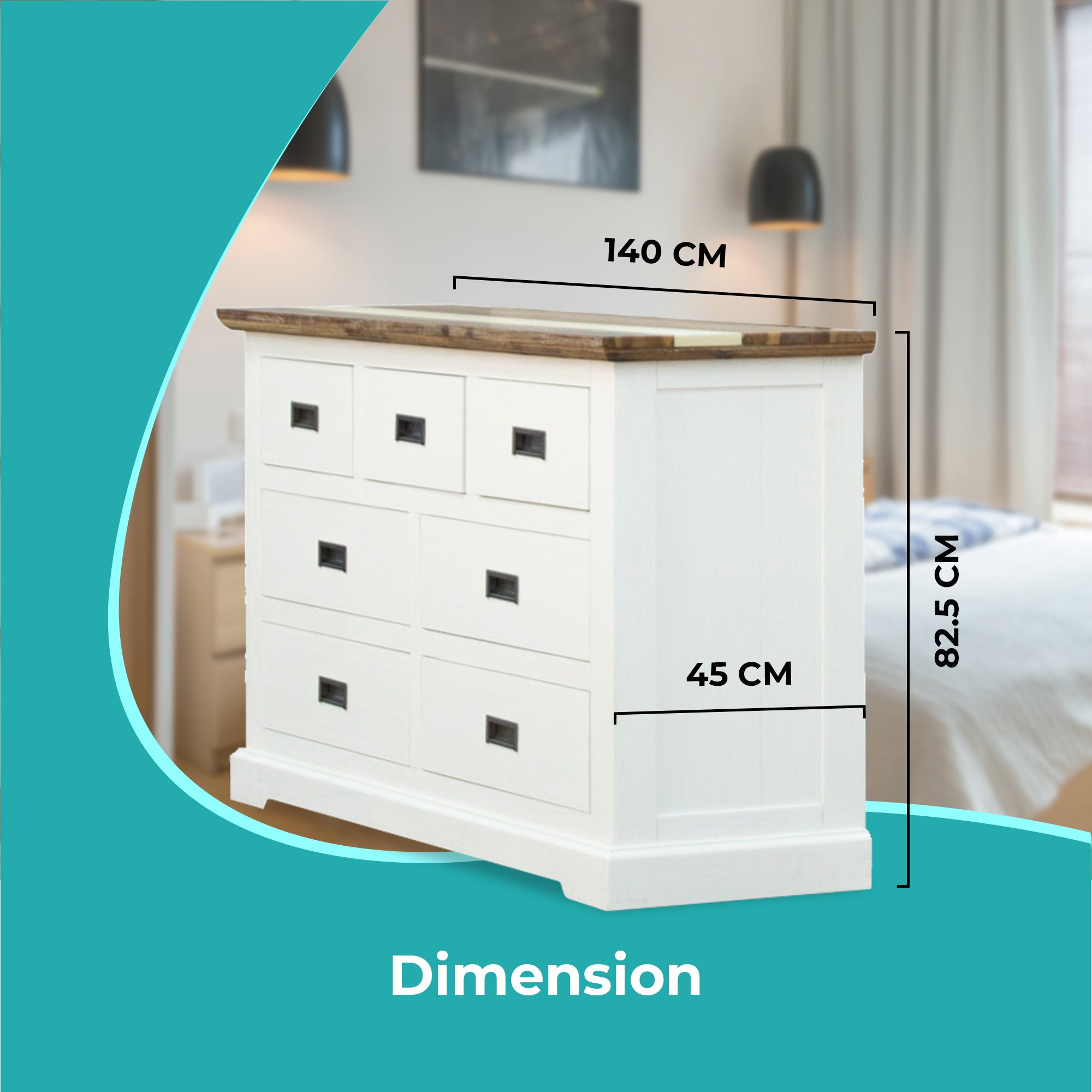 Orville Dresser 7 Chest of Drawers Solid Wood Storage Cabinet - Multi Color-Furniture > Bedroom-PEROZ Accessories