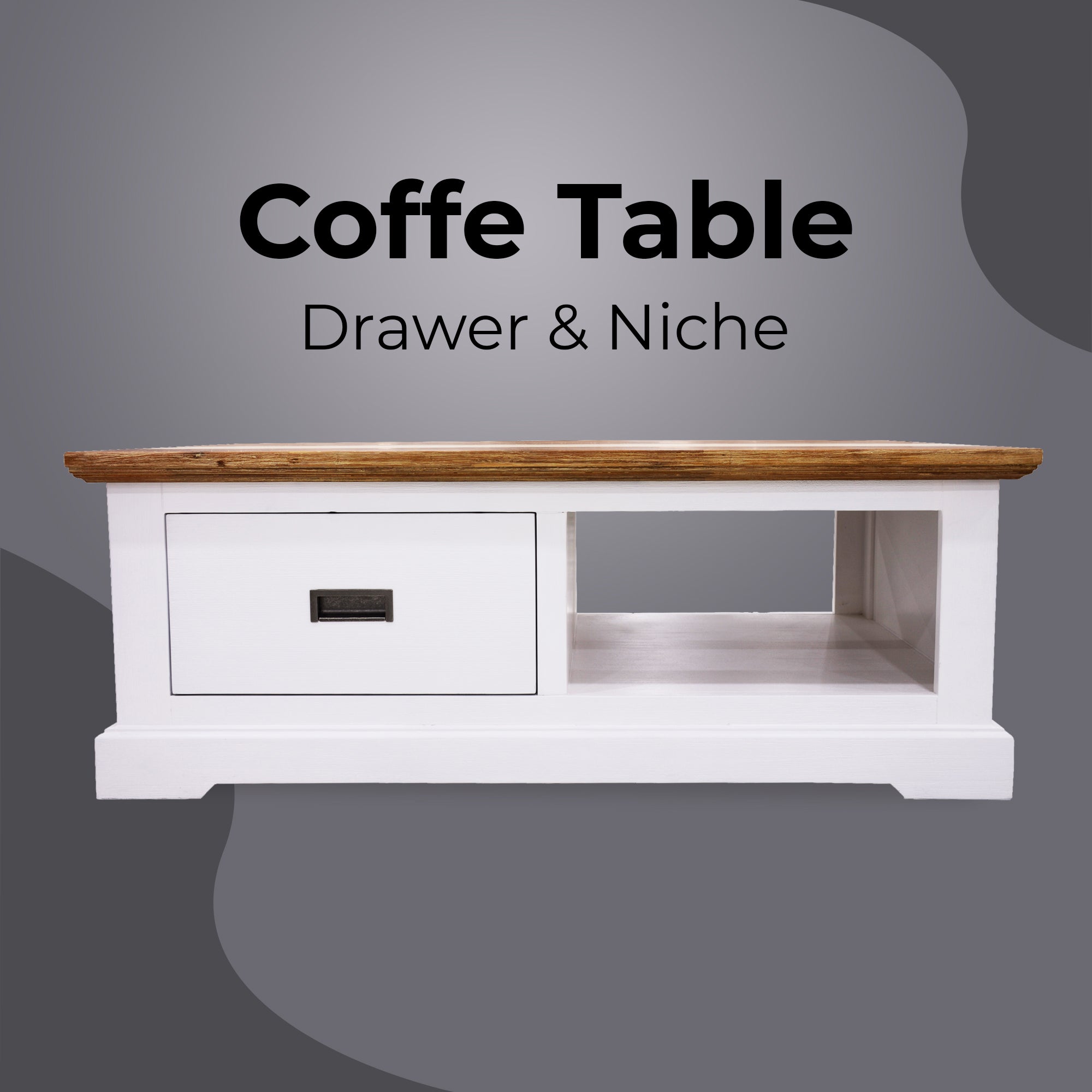 Orville Coffee Table 120cm 1 Drawer Solid Acacia Timber Wood - Multi Color-Furniture > Living Room-PEROZ Accessories