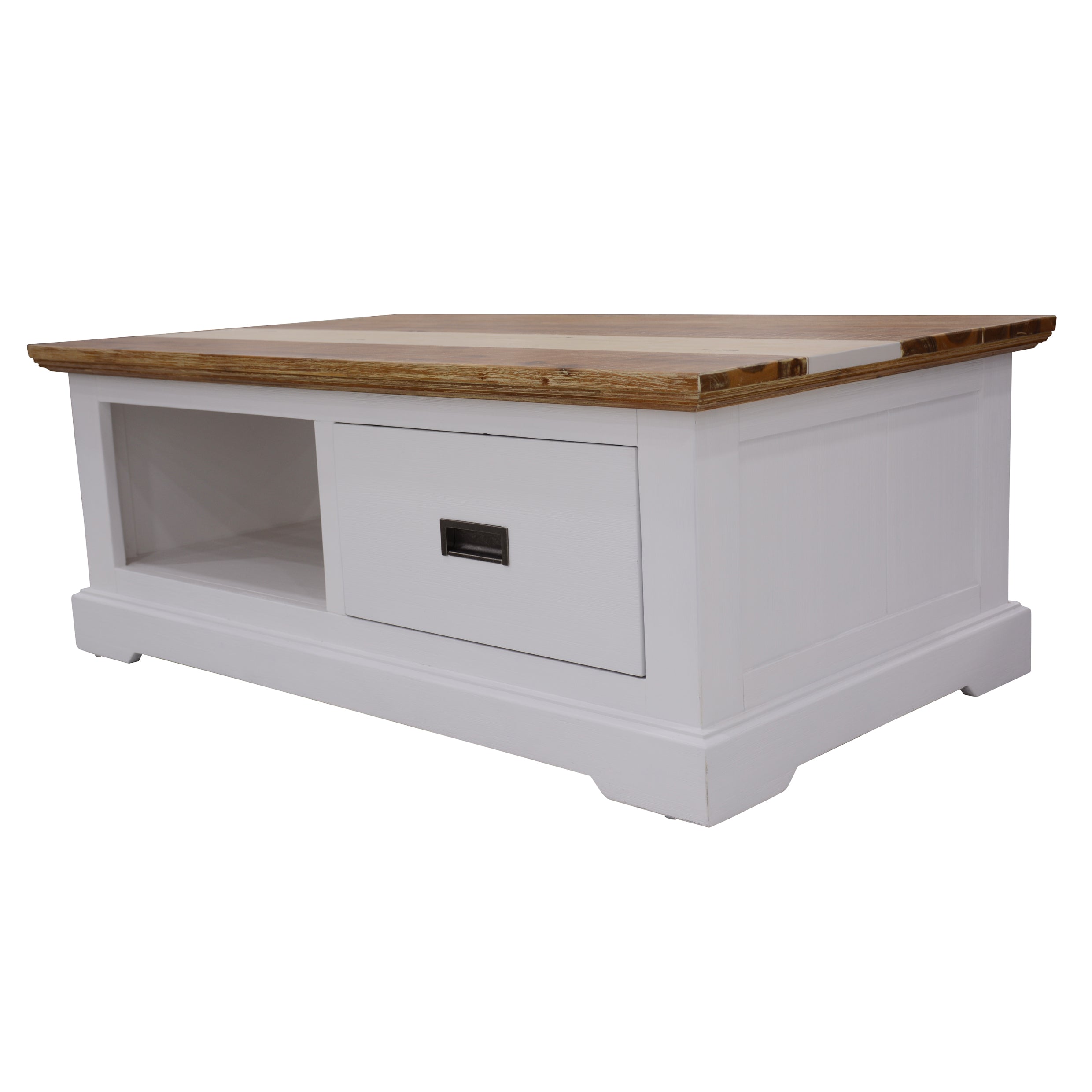 Orville Coffee Table 120cm 1 Drawer Solid Acacia Timber Wood - Multi Color-Furniture > Living Room-PEROZ Accessories