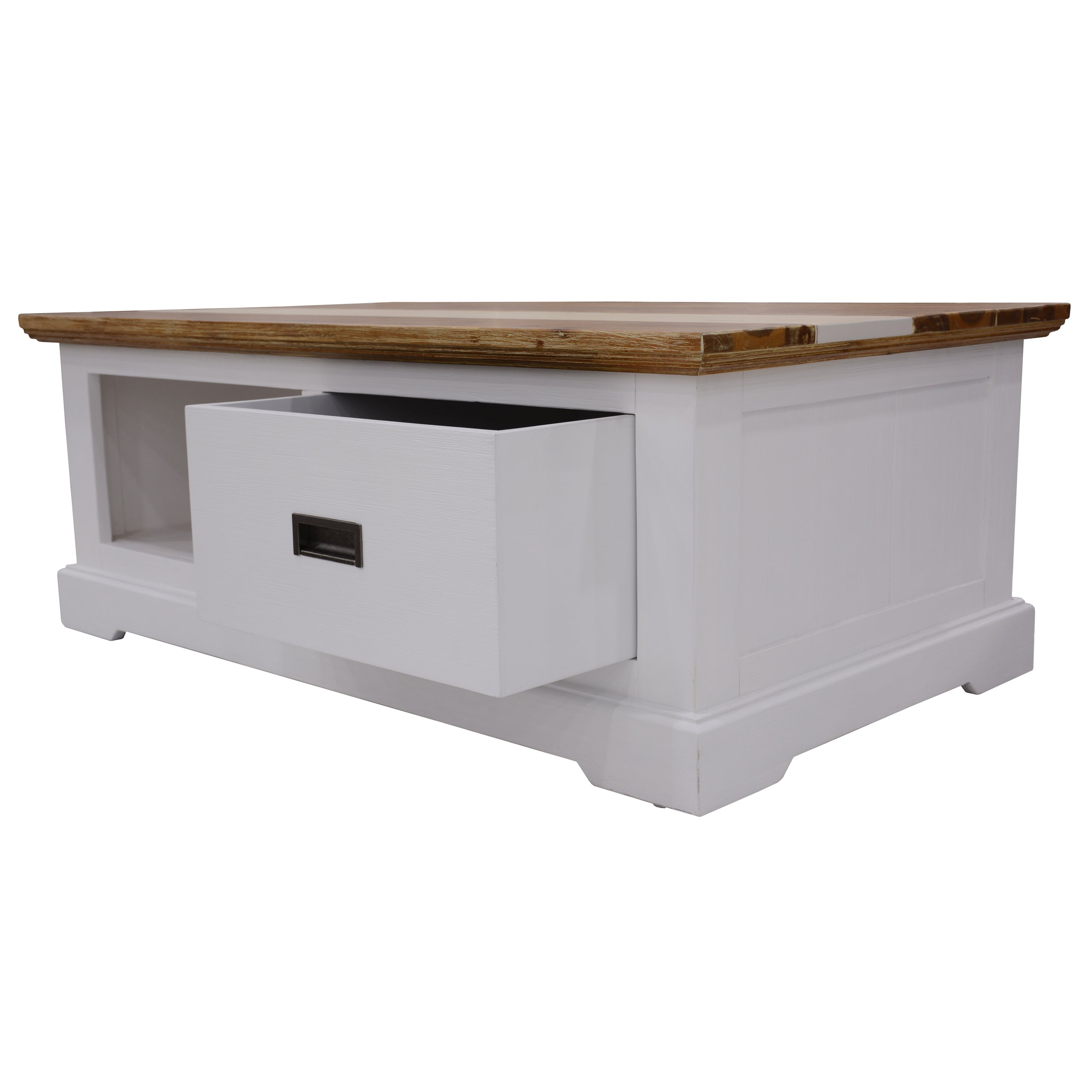 Orville Coffee Table 120cm 1 Drawer Solid Acacia Timber Wood - Multi Color-Furniture > Living Room-PEROZ Accessories