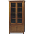 Birdsville Display Unit Glass Door Bookcase Solid Mt Ash Timber Wood - Brown-Bookcases & Shelves-PEROZ Accessories