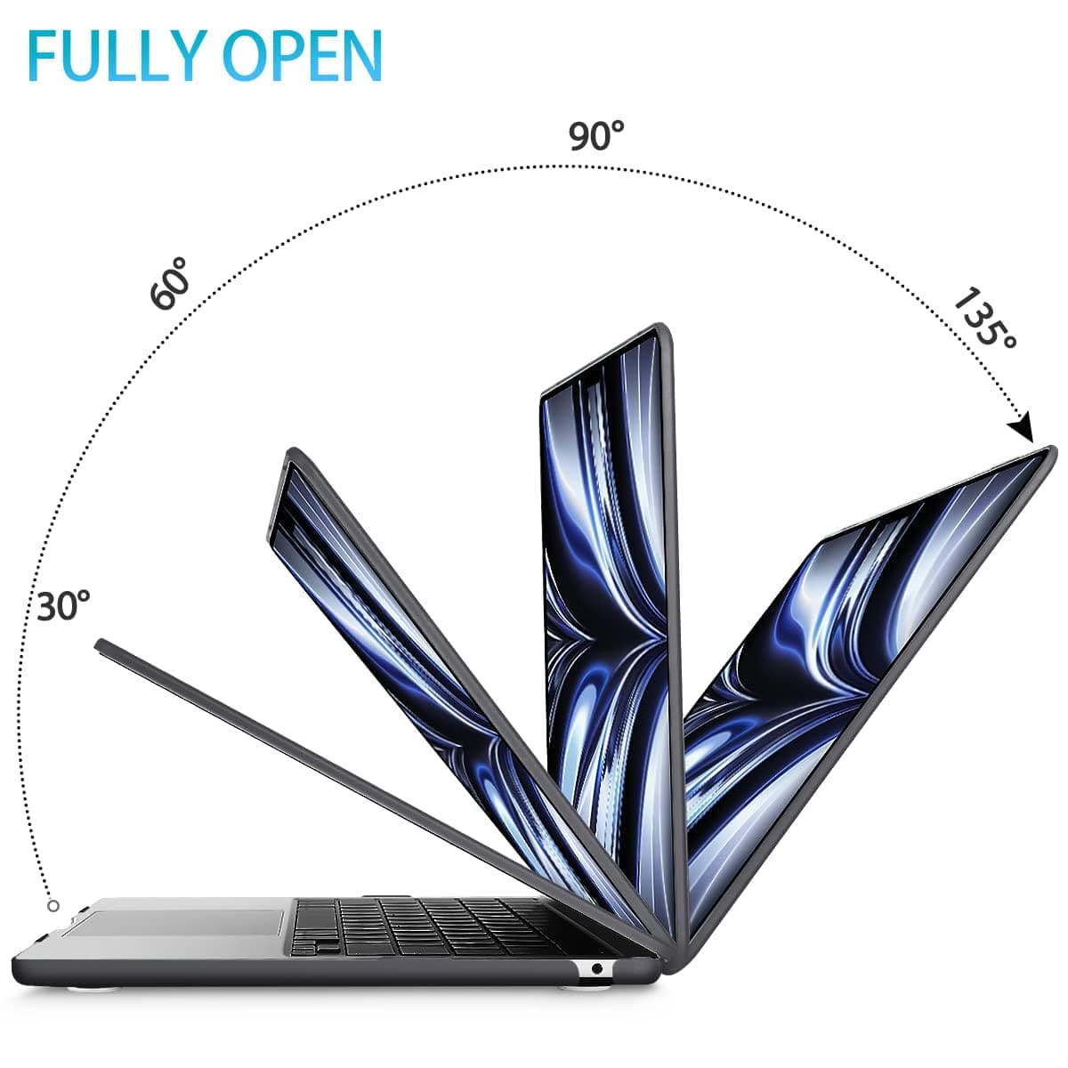 15 inch Air 2023 MacBook Air Matte Case A2941 M2 Chip Hard Shell Case Keyboard Cover Black-Electronics > Computer Accessories-PEROZ Accessories