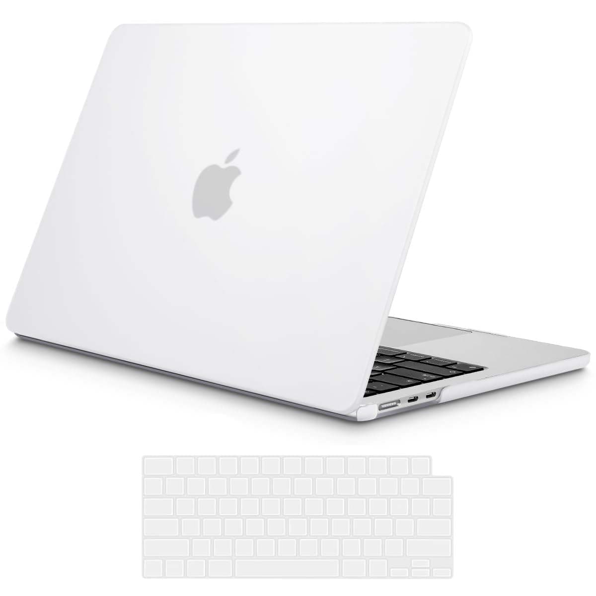 15 inch Air 2023 MacBook Air Matte Case A2941 M2 Chip Hard Shell Case Keyboard Cover White-Electronics > Computer Accessories-PEROZ Accessories